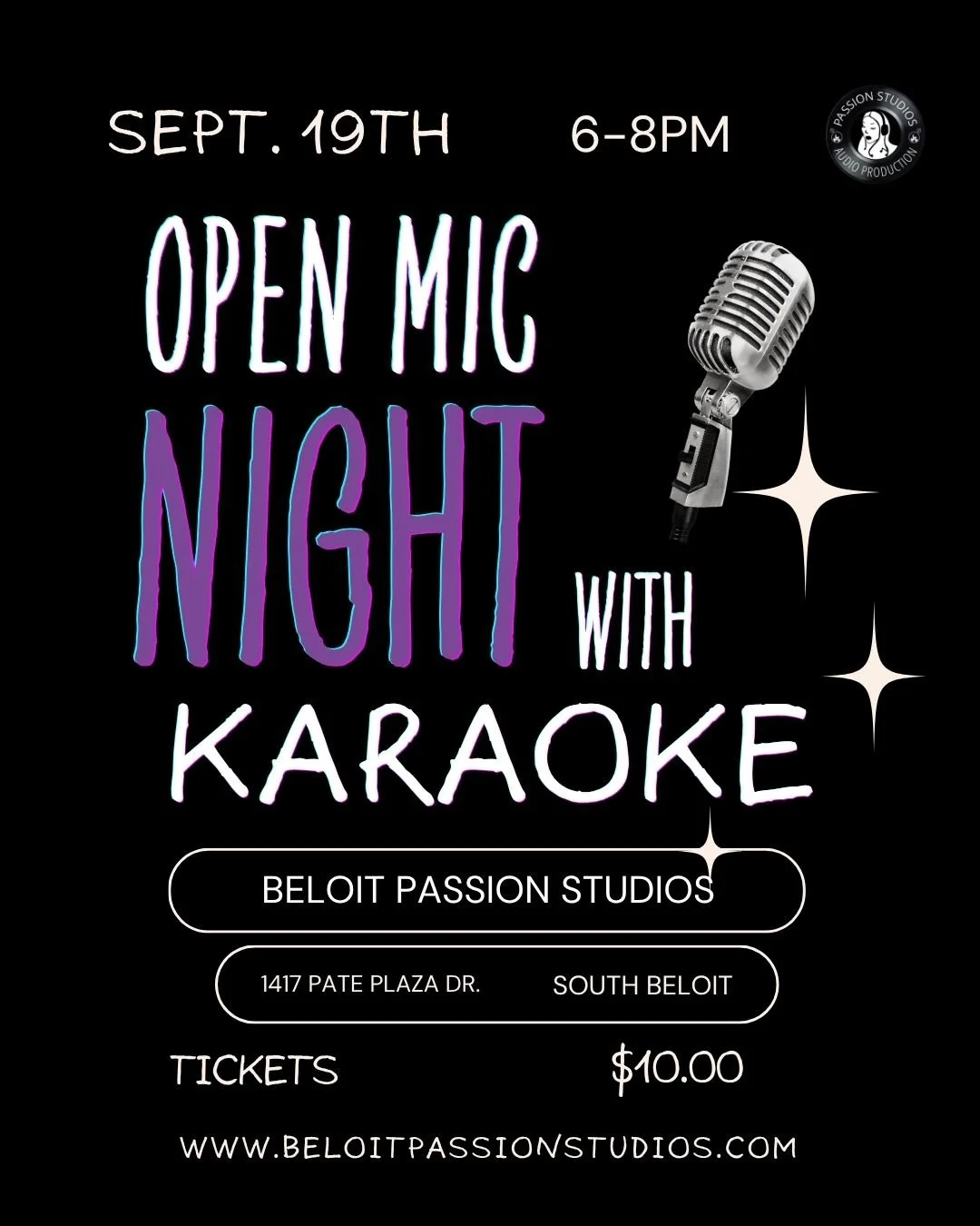 Open Mic with Karaoke September 19th 6-8pm