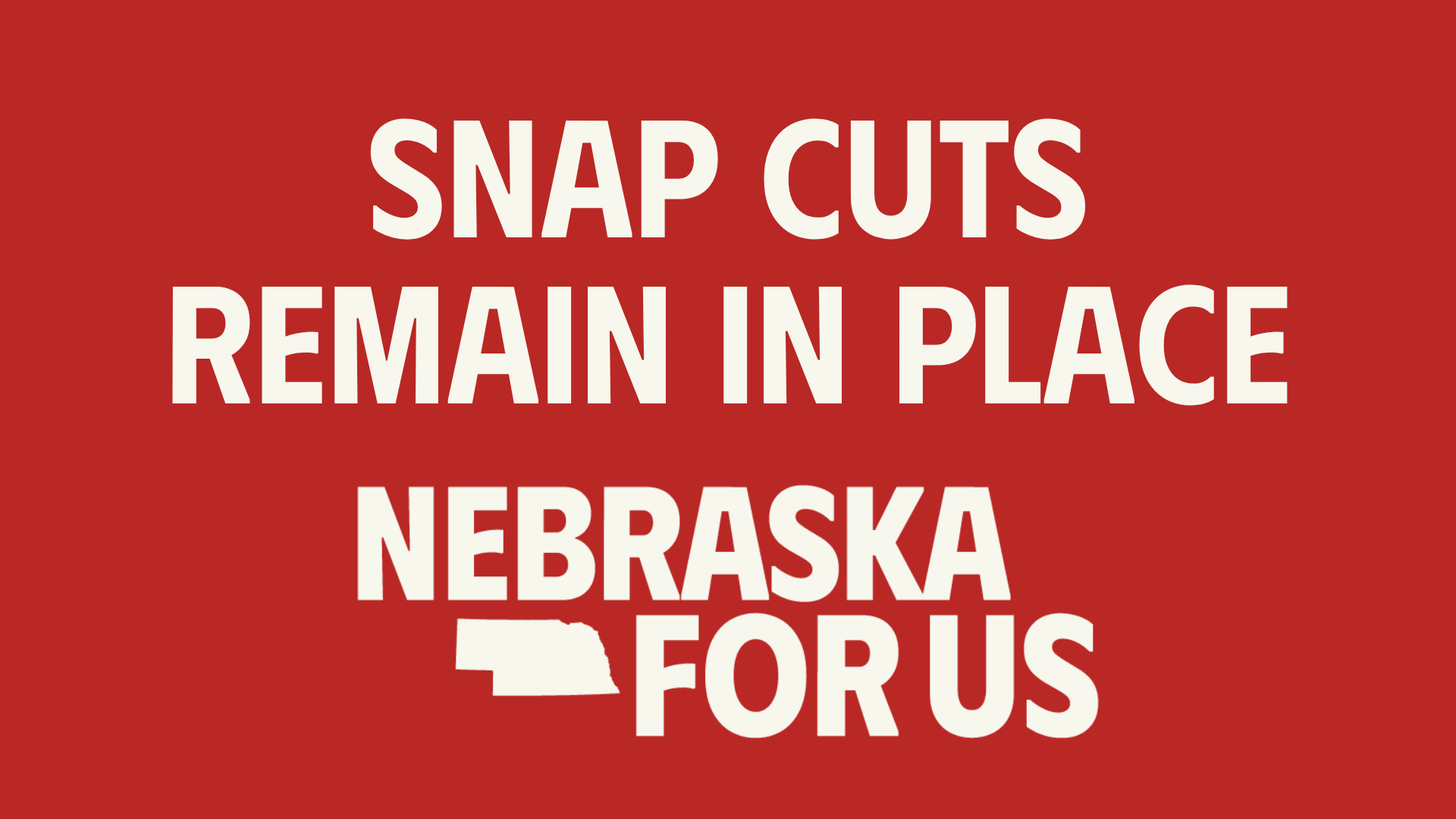 Nebraska For Us statement as House advances Farm Bill that fails to address massive SNAP cuts