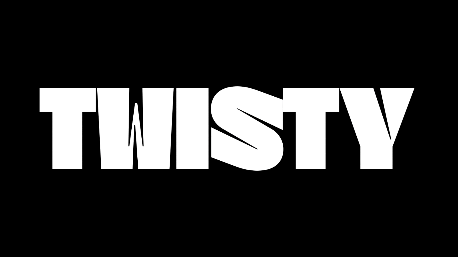 Black background with the word 'TWISTY' in large, stylized white letters.
