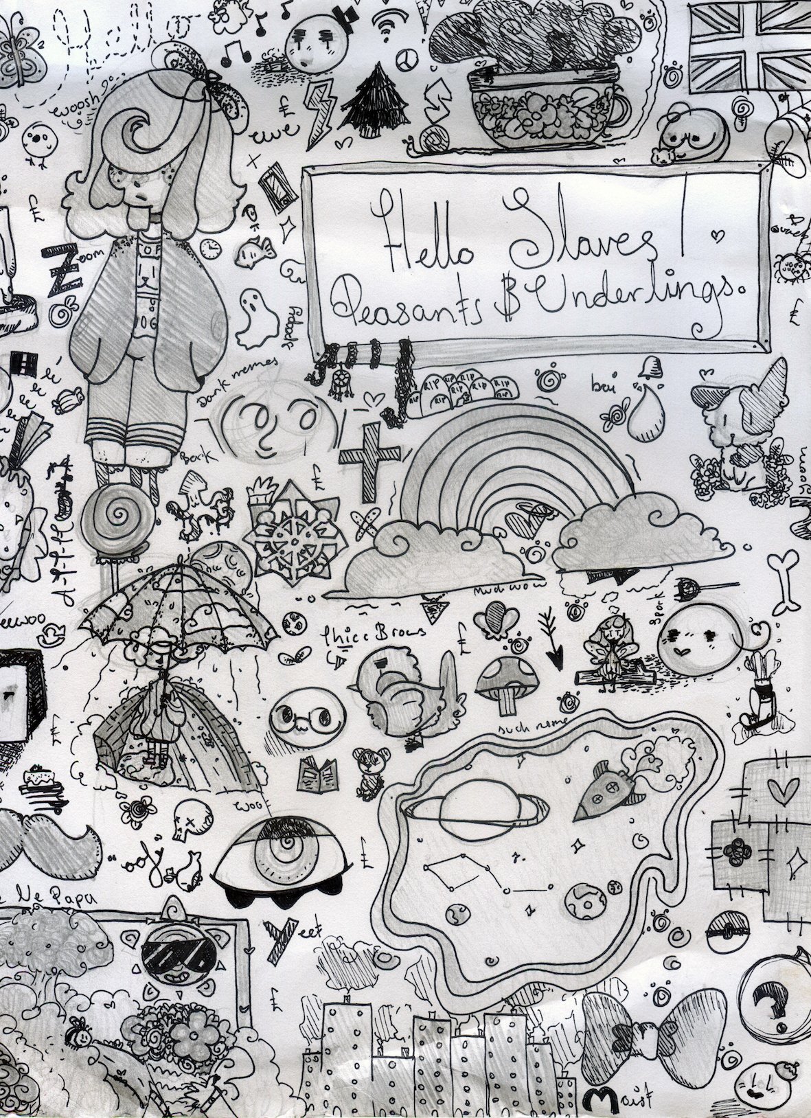 Aaliah, 13 | 'Illustrations' | Pen on paper | 2019