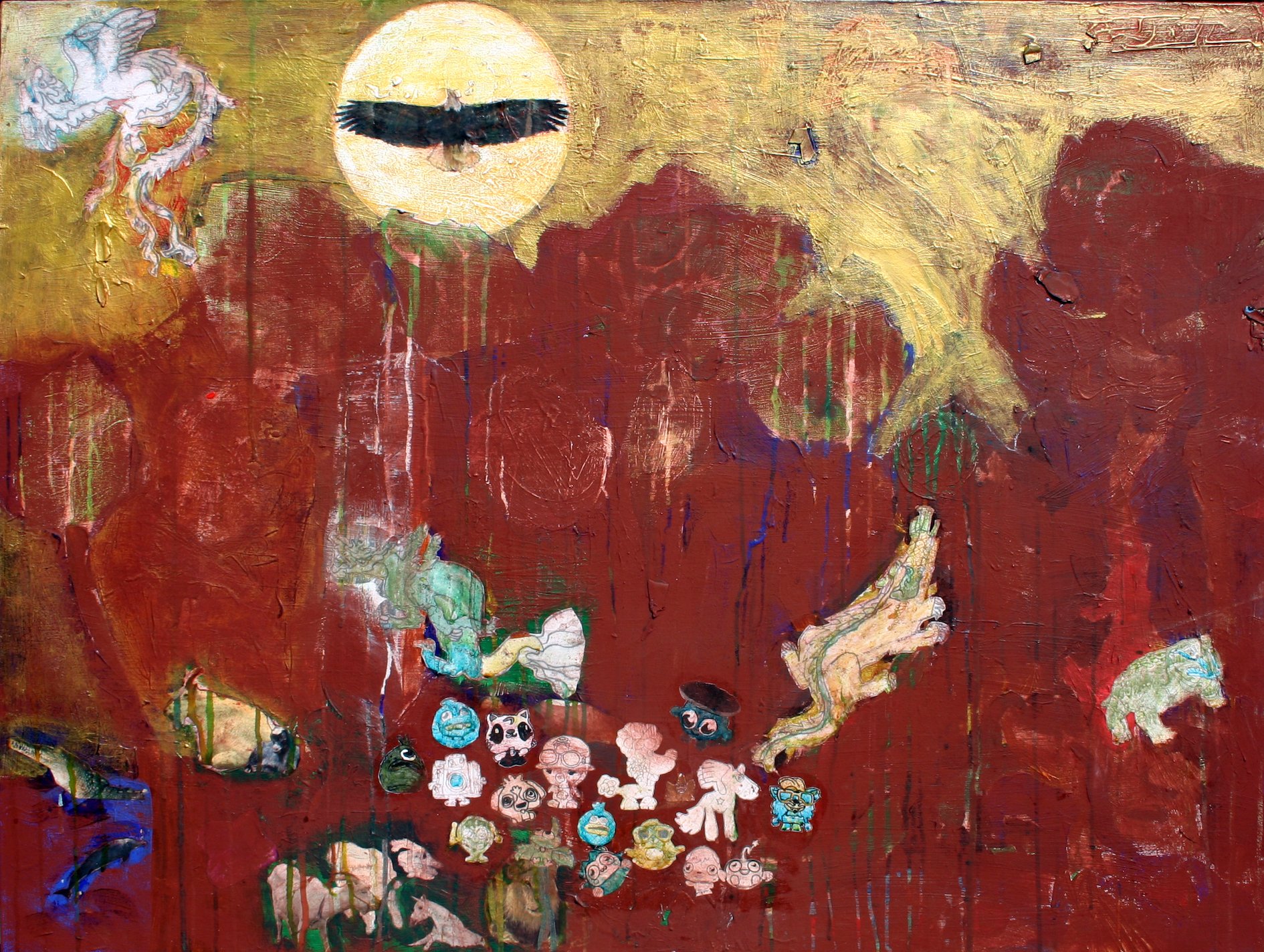 Chiara & Shannon | 'Moshi Landscape' | Mixed media on canvas