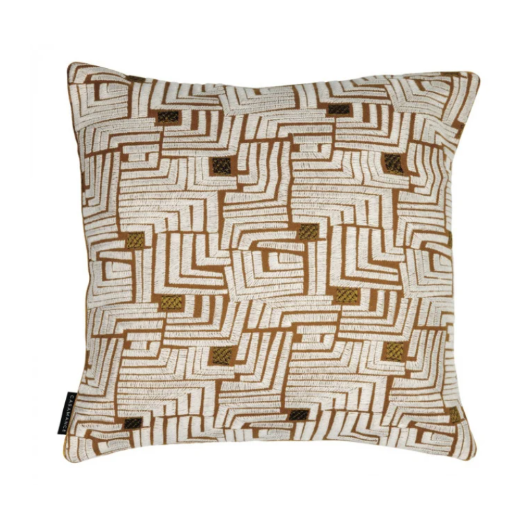Maison Casamance Composition Cushion in Orange Terreux