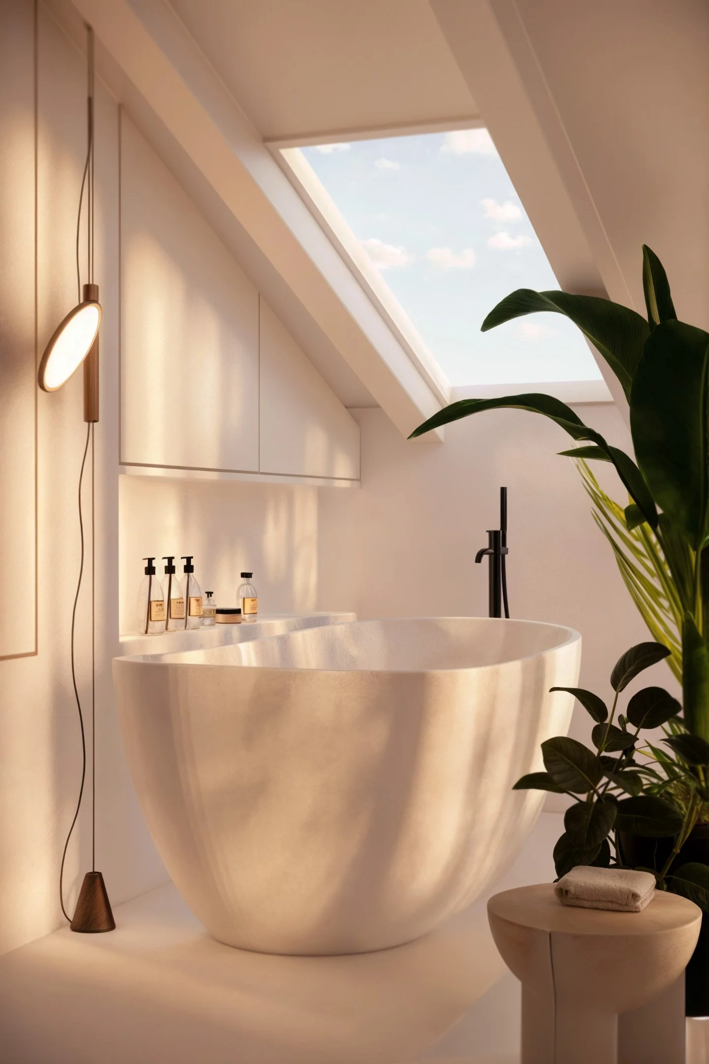 Modern multifunctional residential area created from a historic attic renovation, showcasing innovative interior design.