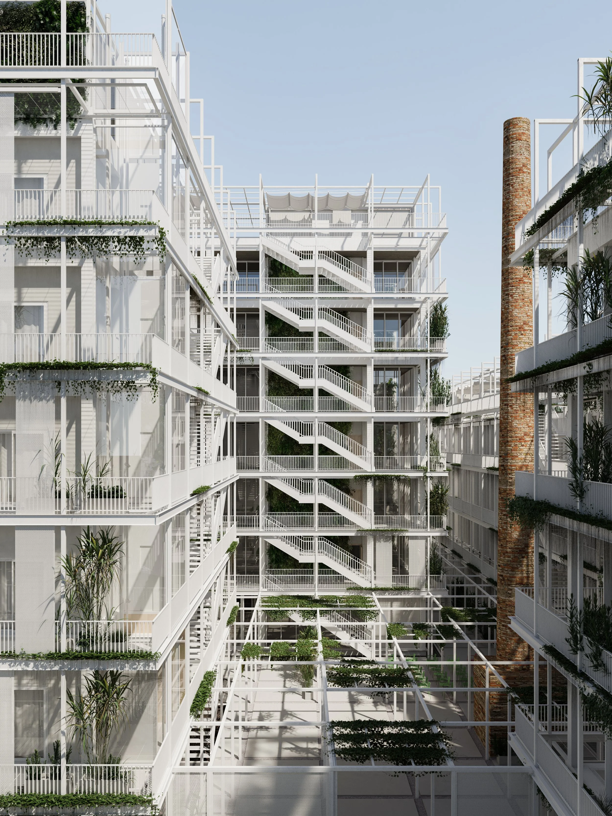 Botanic University Campus and Public Garden architecture project, featuring diverse spaces and sustainable technologies for community interaction.