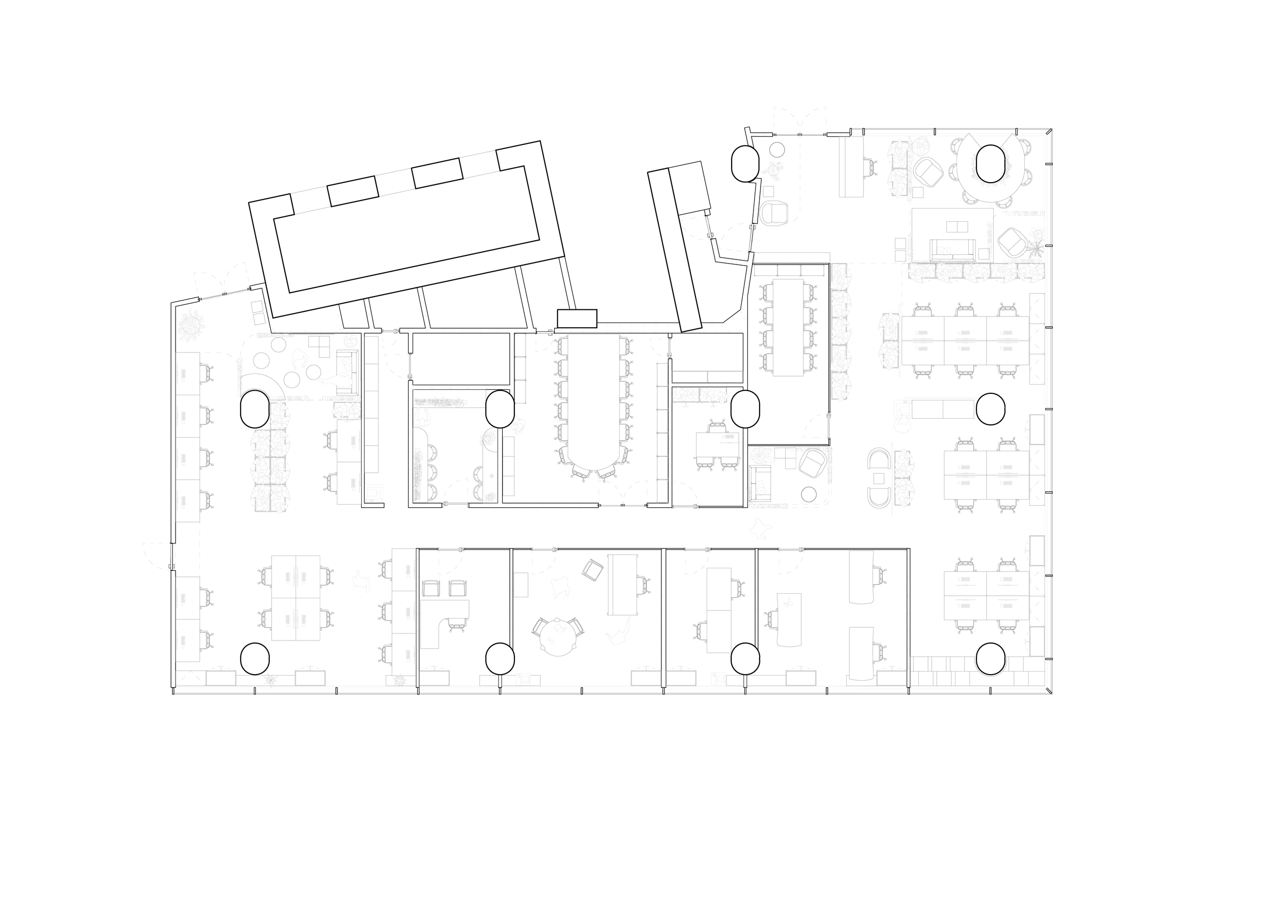 Transformed office space at Mapei Headquarters, featuring innovative relaxation areas and collaborative workspaces.