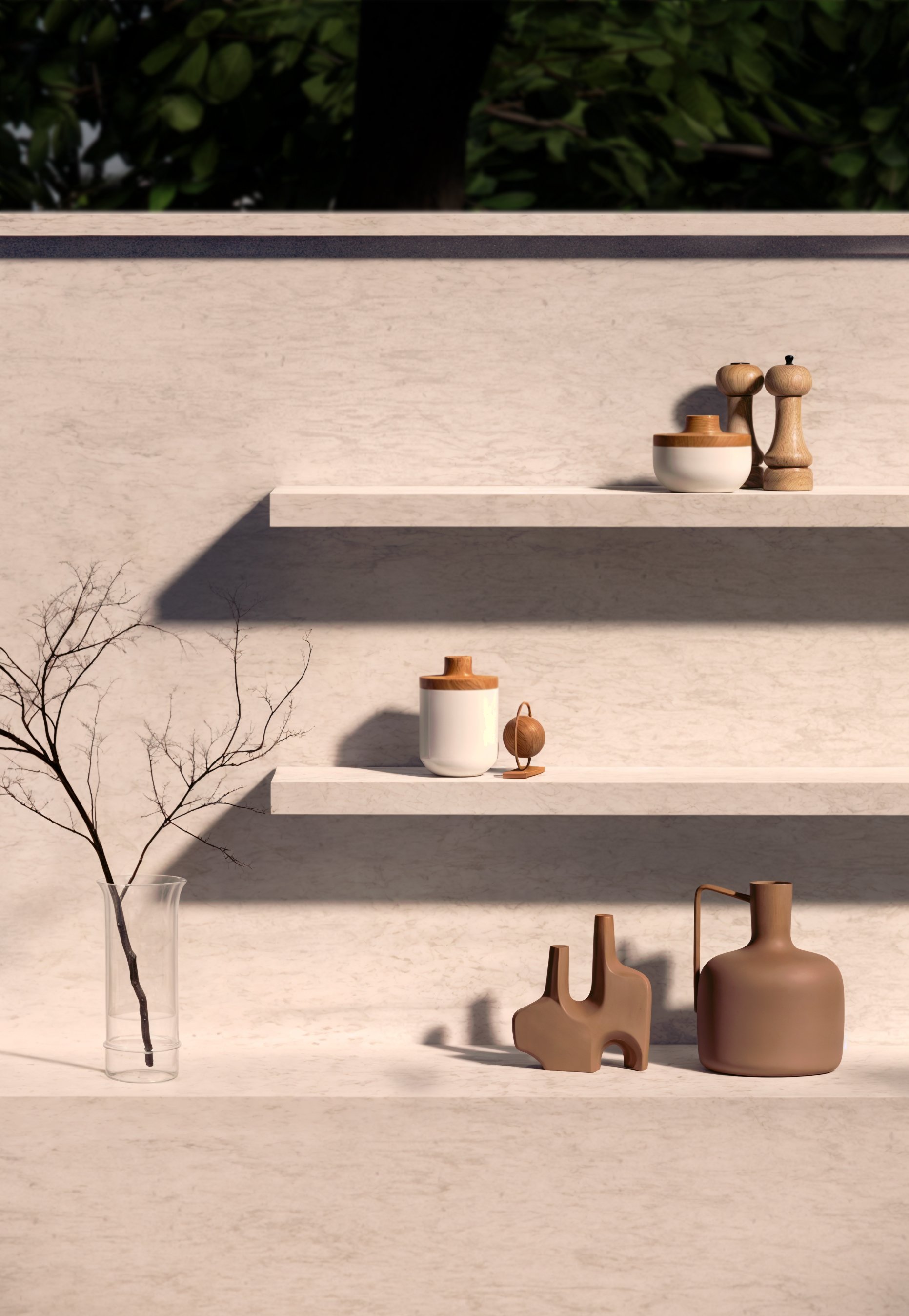 Architectural landscape design featuring a serene lakefront garden with natural elements and lounge areas.