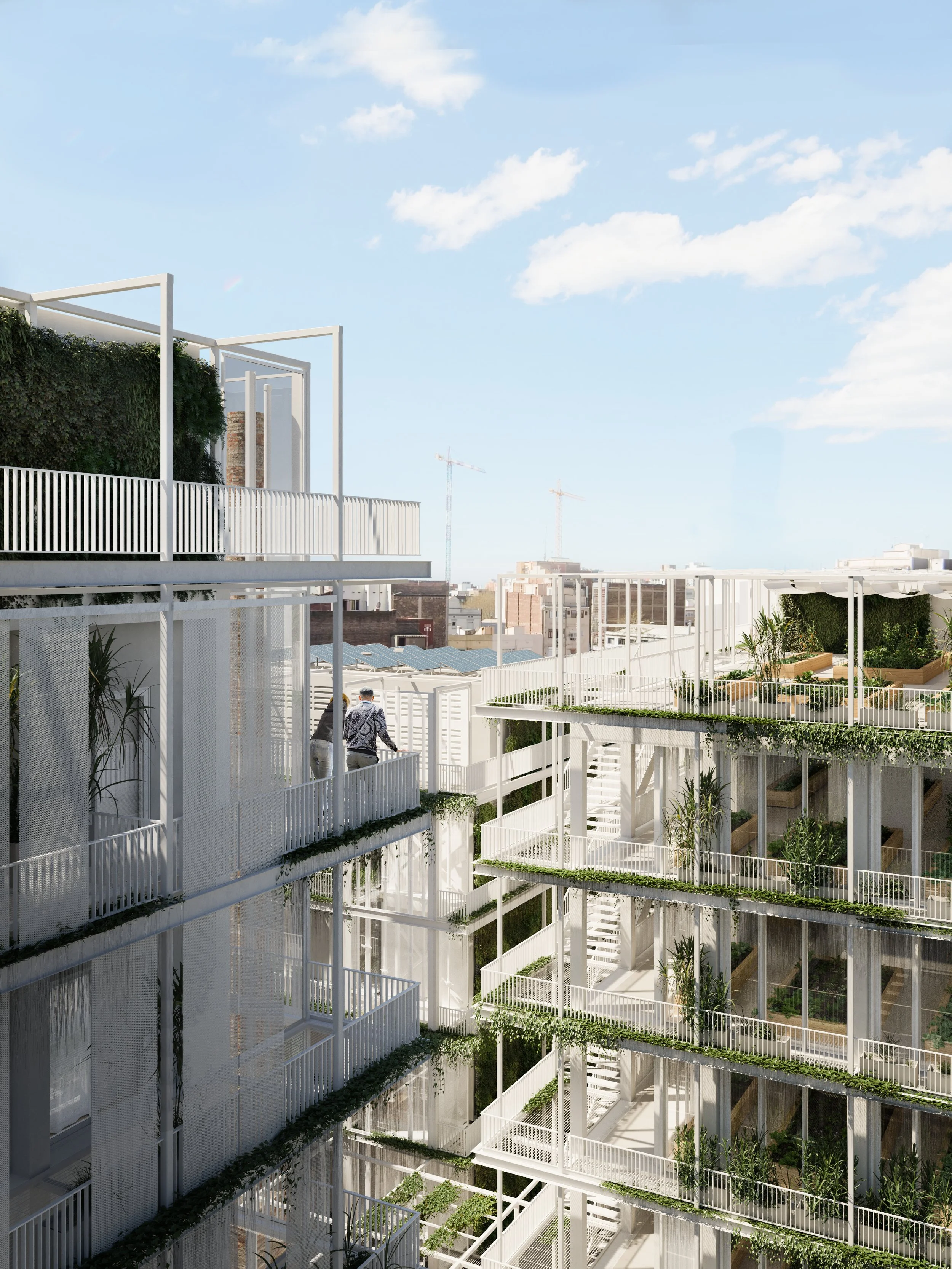 Botanic University Campus and Public Garden architecture project, featuring diverse spaces and sustainable technologies for community interaction.