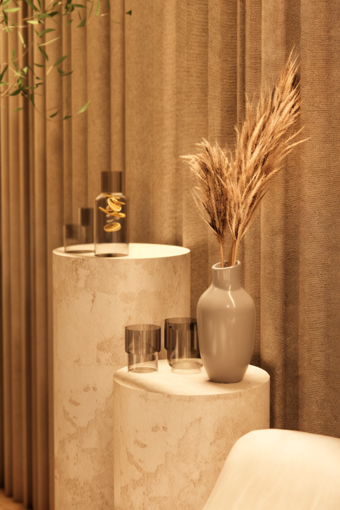 Interior design of a therapy office in Bucharest, featuring calming colors and functional spaces.