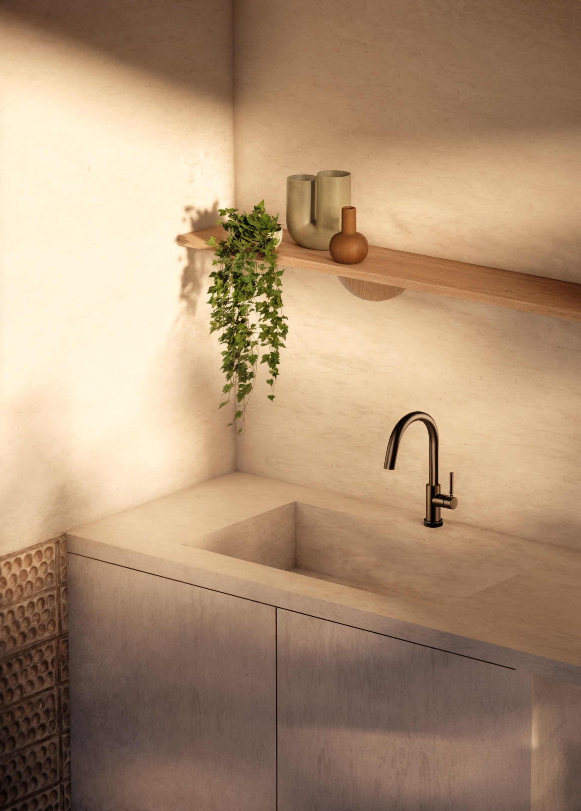 Architectural landscape design featuring a serene lakefront garden with natural elements and lounge areas.