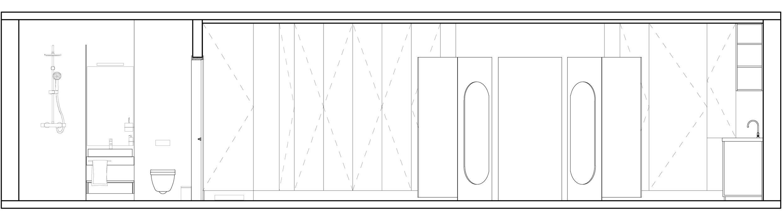 Interior design plan of a therapy office in Bucharest, featuring calming colors and functional spaces.