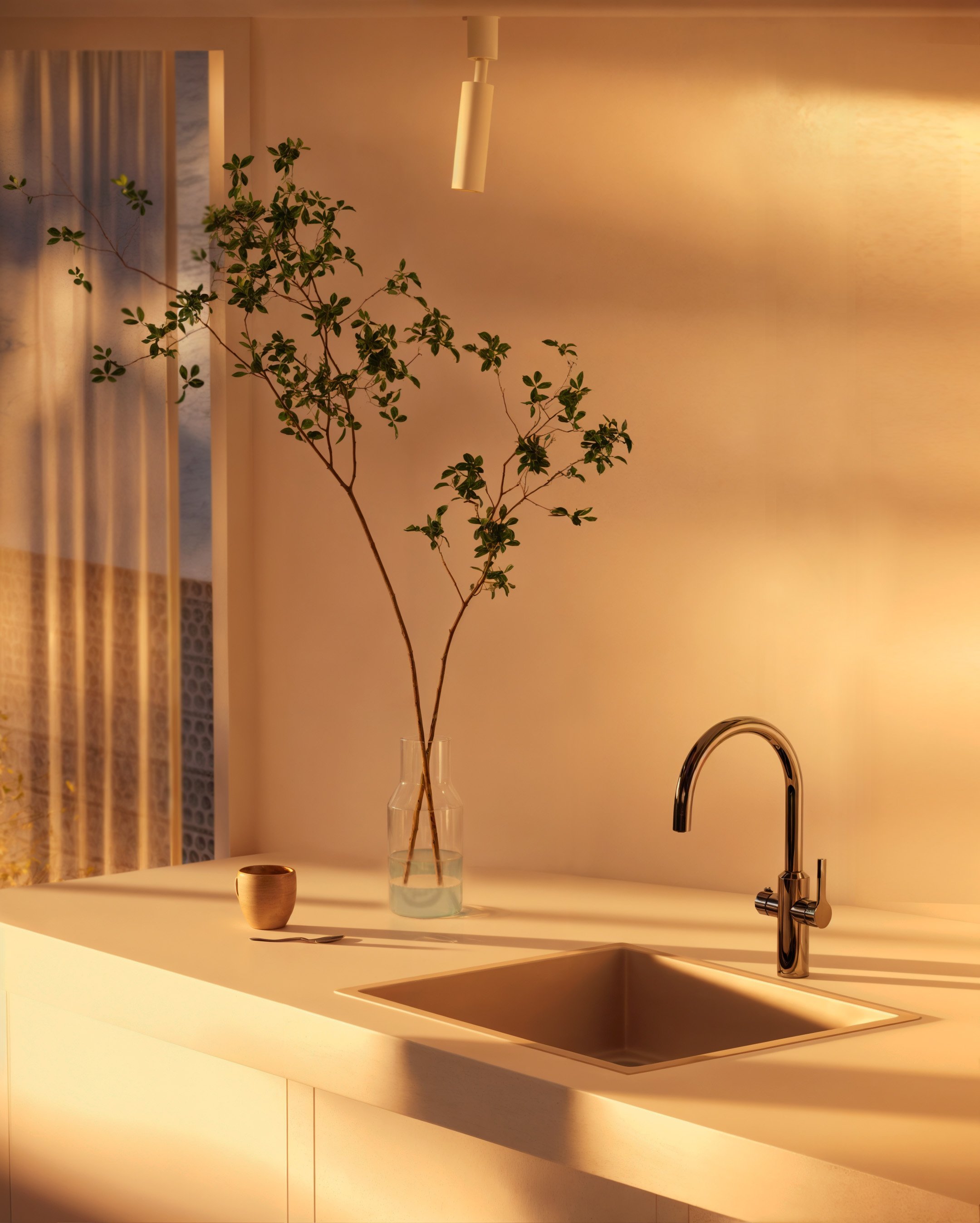 Architectural landscape design featuring a serene lakefront garden with natural elements and lounge areas.