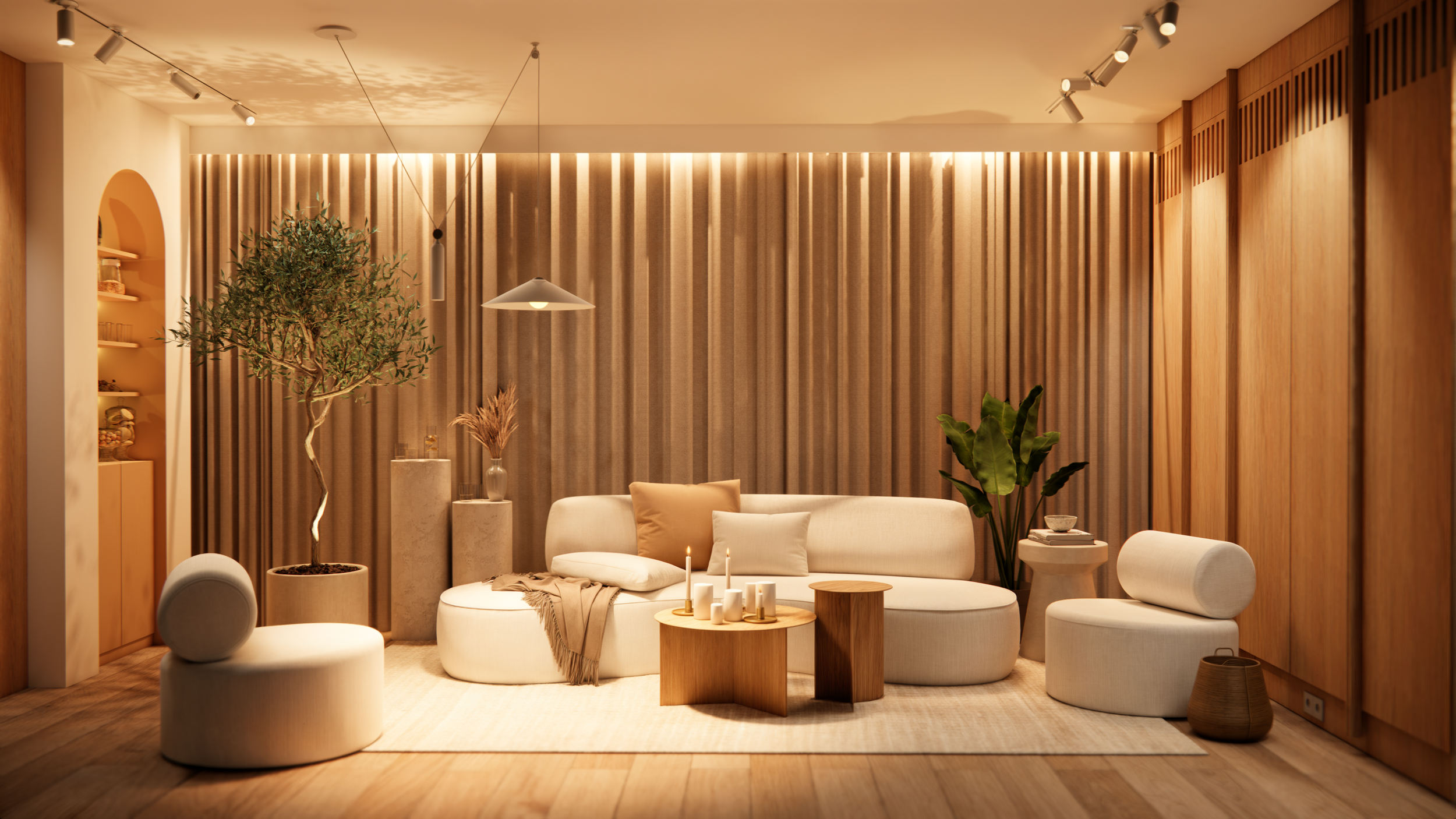 Interior design of a therapy office in Bucharest, featuring calming colors and functional spaces.