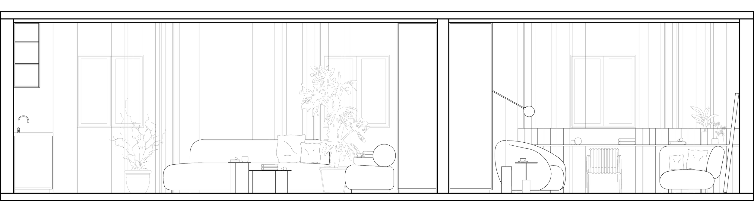 Interior design plan of a therapy office in Bucharest, featuring calming colors and functional spaces.