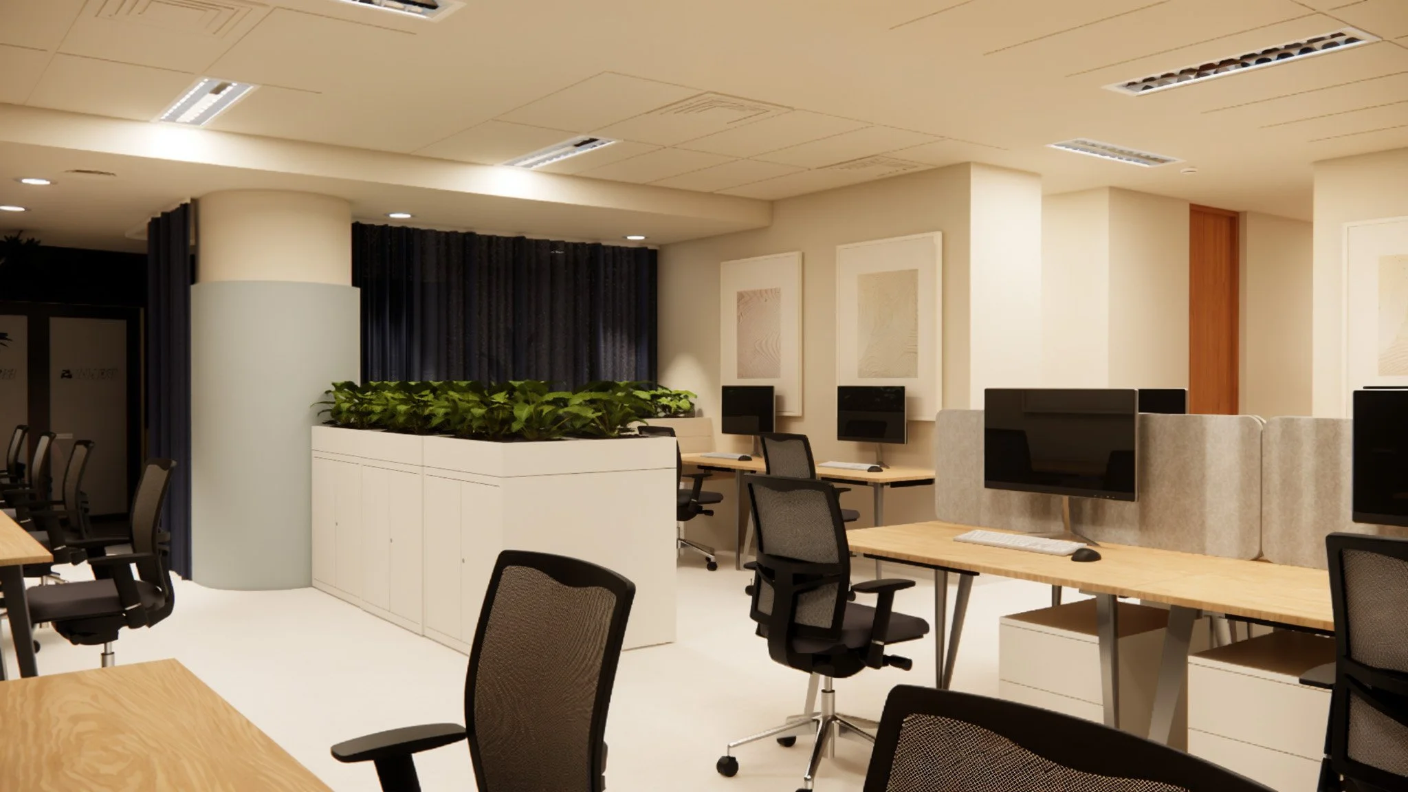 Transformed office space at Mapei Headquarters, featuring innovative relaxation areas and collaborative workspaces.