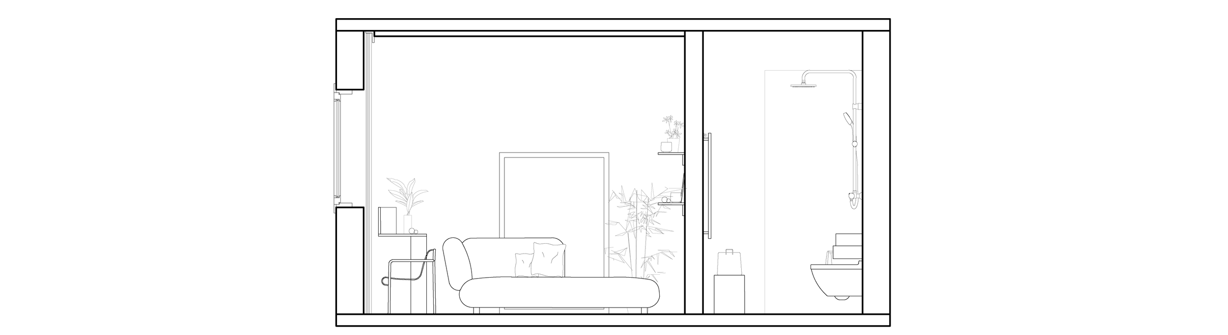 Interior design plan of a therapy office in Bucharest, featuring calming colors and functional spaces.