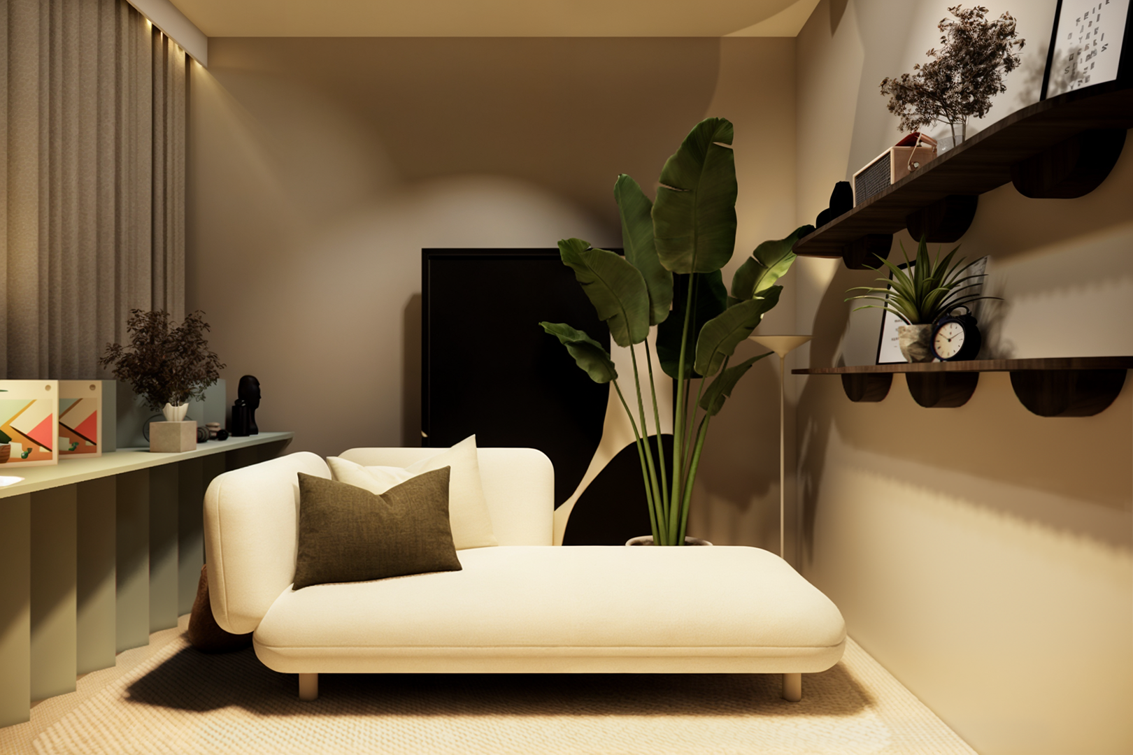 Design interior cabinet psihoterapie: culori calde, mobilier ergonomic și atmosferă liniștitoare.