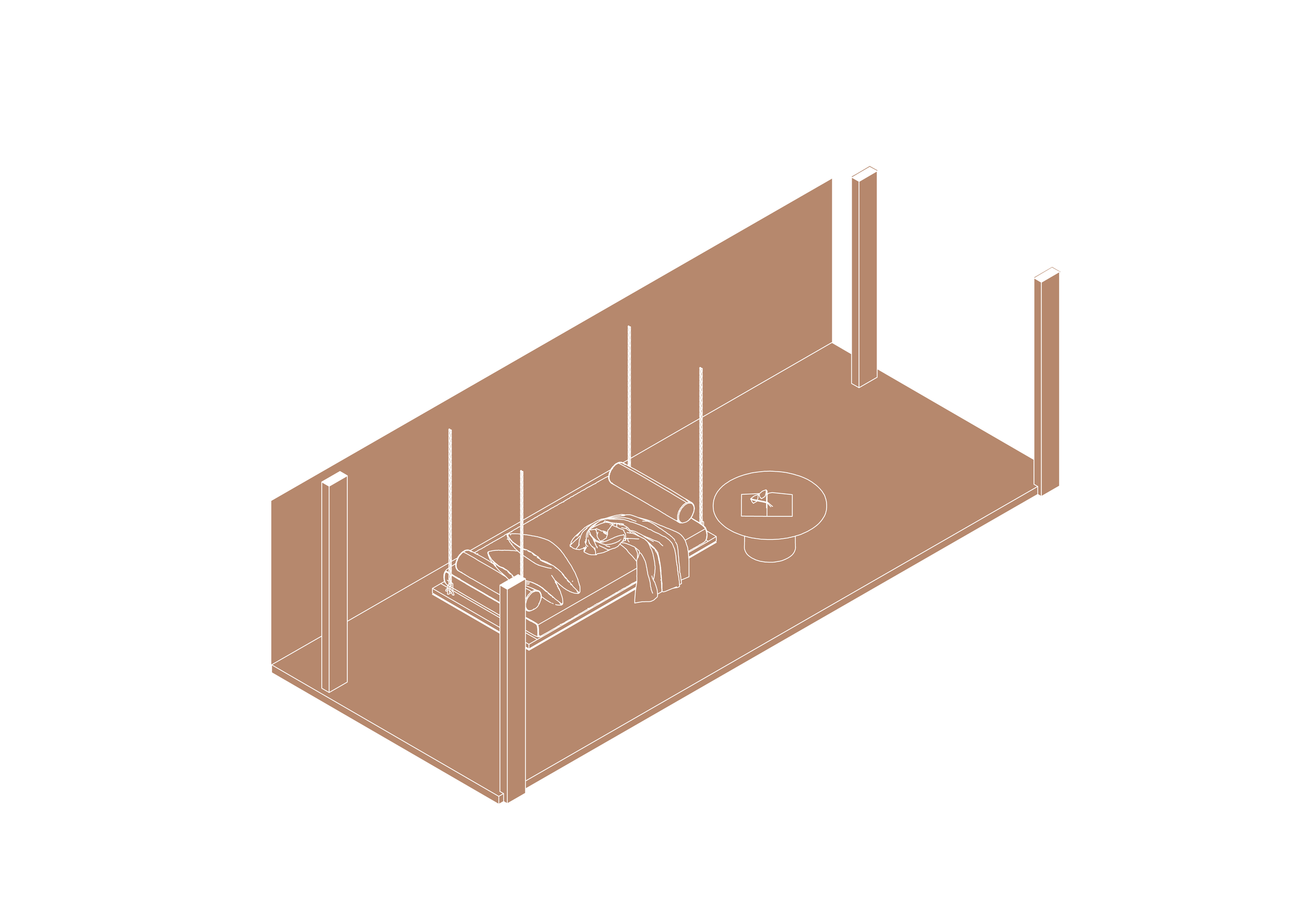 Architectural landscape design featuring a serene lakefront garden with natural elements and lounge areas.