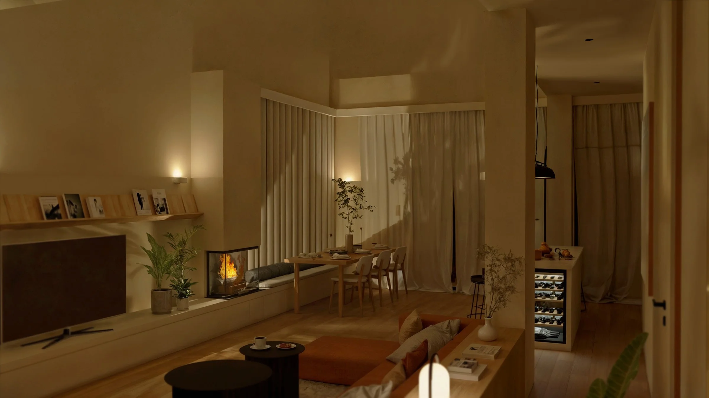 Interior design of S House, a modern  home with elegant and functional living spaces.