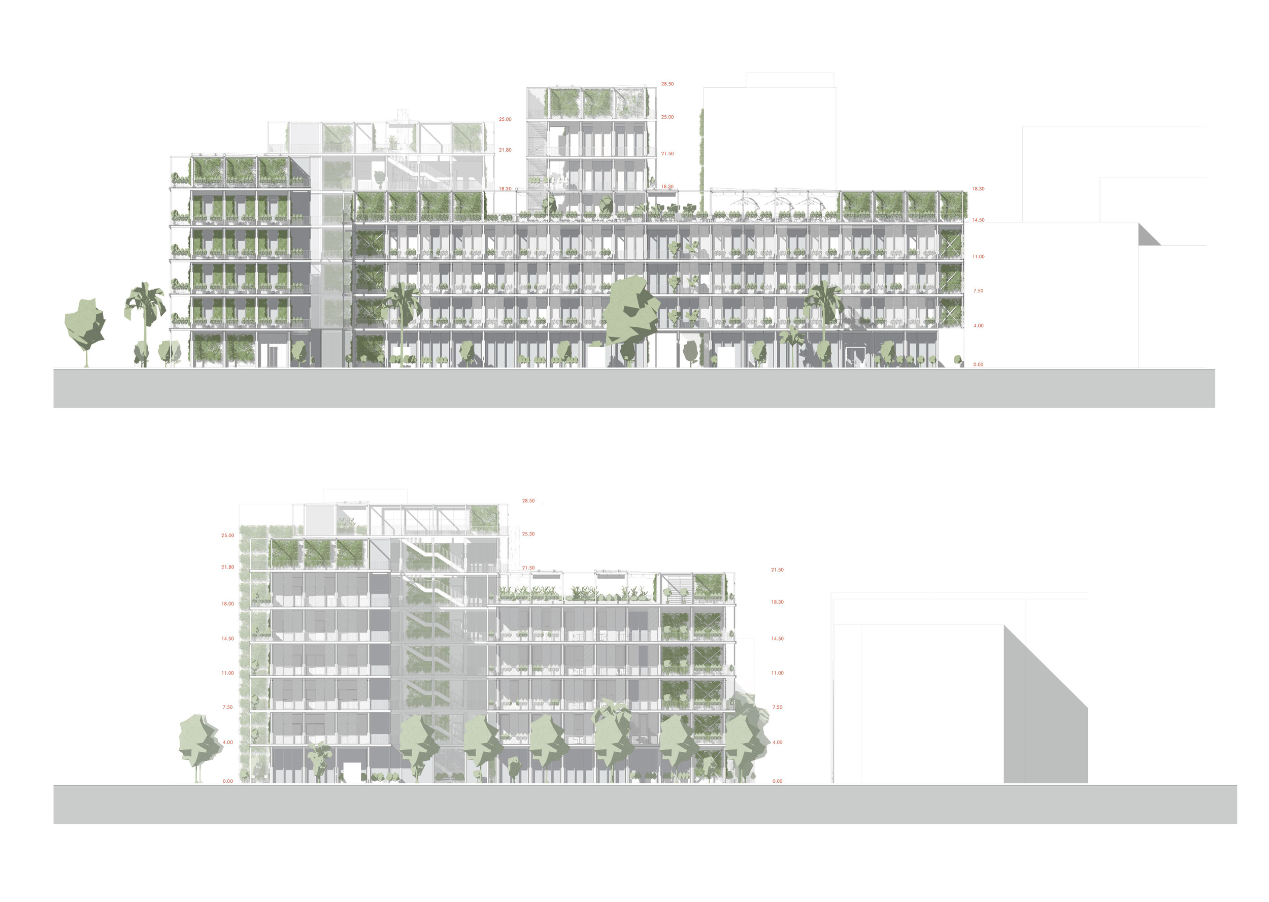 Botanic University Campus and Public Garden architecture project, featuring diverse spaces and sustainable technologies for community interaction.