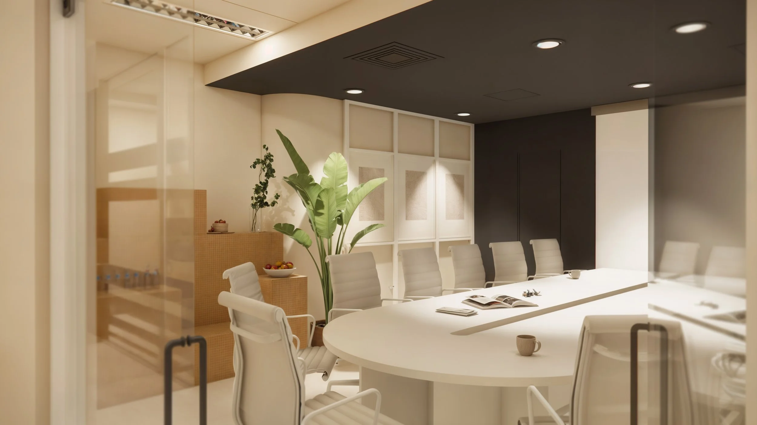 Transformed office space at Mapei Headquarters, featuring innovative relaxation areas and collaborative workspaces.