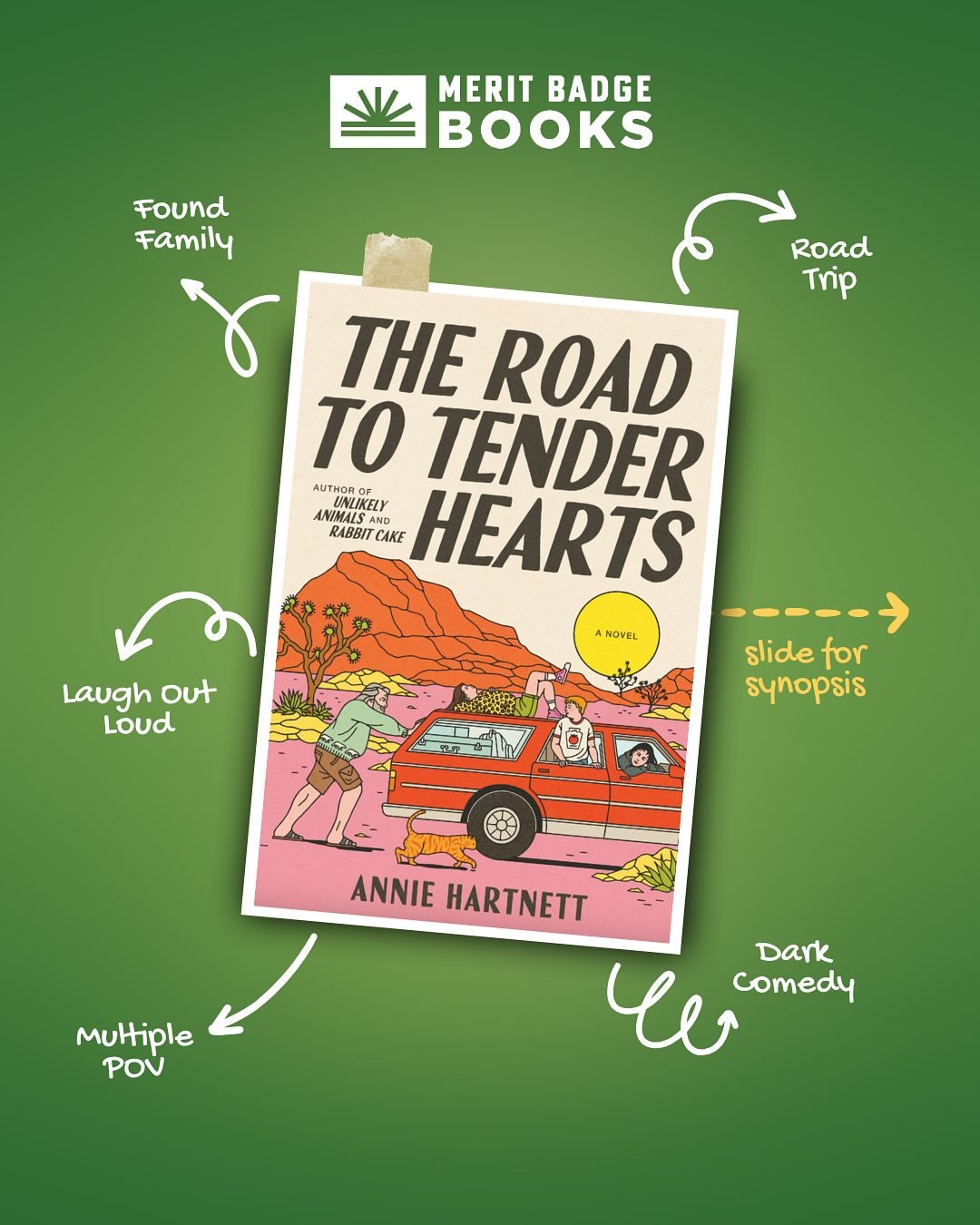 I was gushing about THE ROAD TO TENDER HEARTS by @annie_hartnett with a customer this morning and realized I wanted to tell everyone about it! 

It&rsquo;s got tragedy between its pages, but Hartnett get the balance right: life is messy and absurd, f