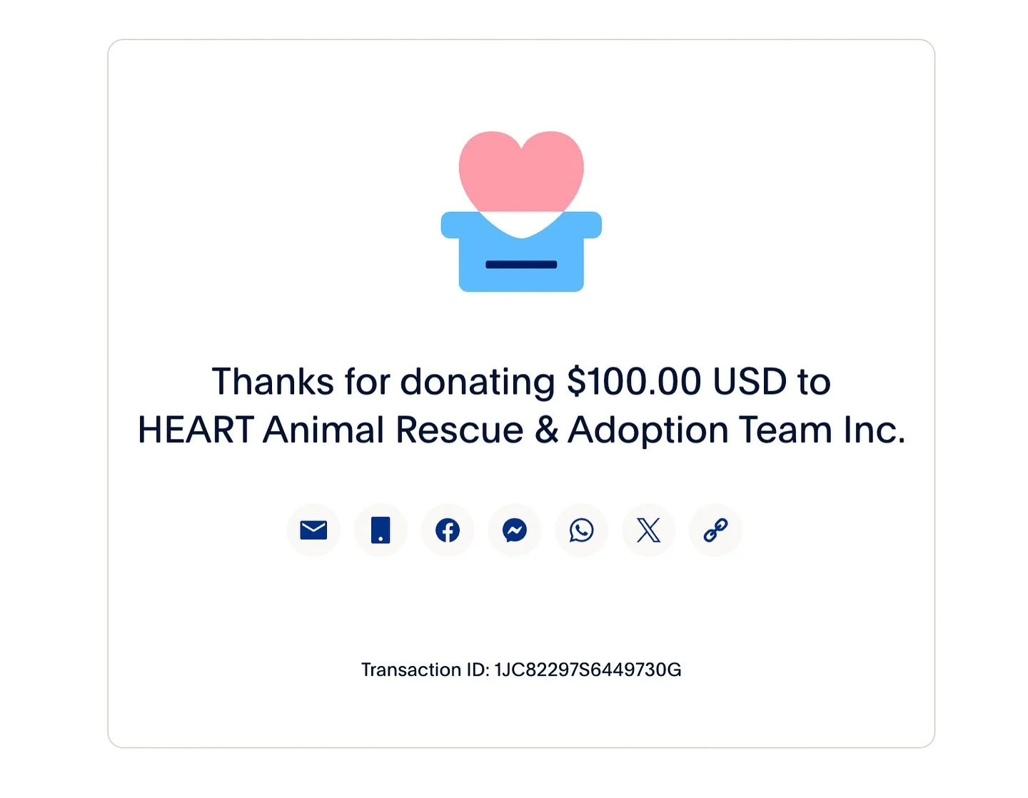 @sharonsaysso taught me how be transparent and share receipts so you all can see the good you are doing. โค๏ธ And while we aren’t raising millions, we did send a modest donation to @heart.animal.rescue thanks to those of you who came out to purch