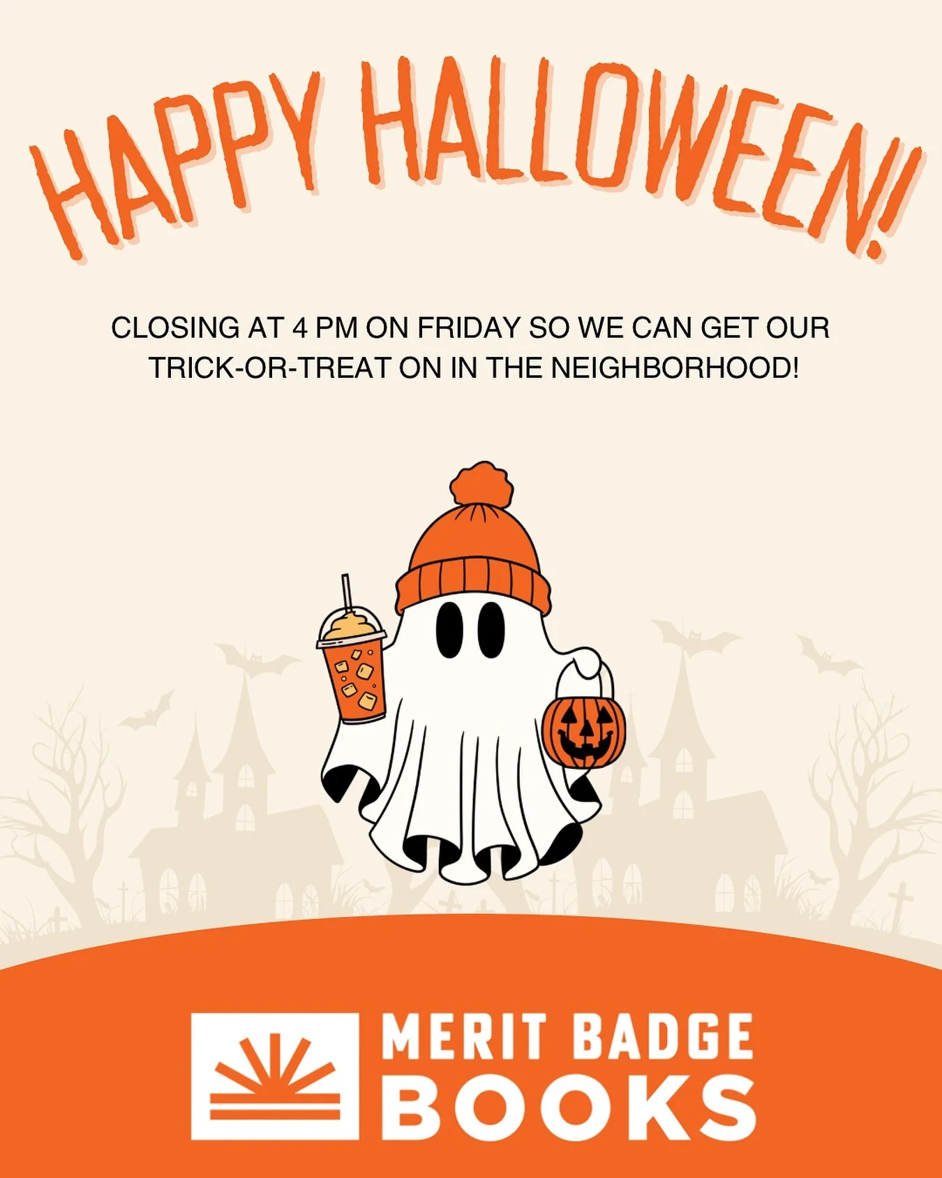 It’s Halloween Week! ๐ป
Make sure you come grab your spooky stories before 4 PM on Friday. We are closing early so families, including ours, can trick or treat. ๐ Hamburg trick or treat hours are from 5-8. 
ALSO! We have a box at MBB to help