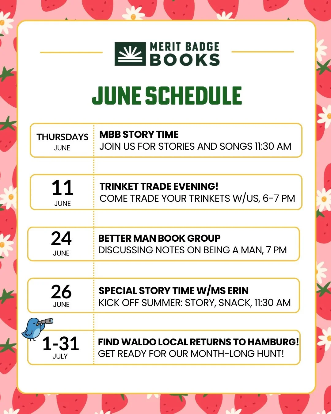 Happy June, friends! We are SO hyped to finally see some more sunshine. ☀️ Here&rsquo;s what we have planned for the next few weeks.

It&rsquo;s Pride month and with LGBTQIA+ voices and experiences constantly under threat of censorship (HR 7661, we&r