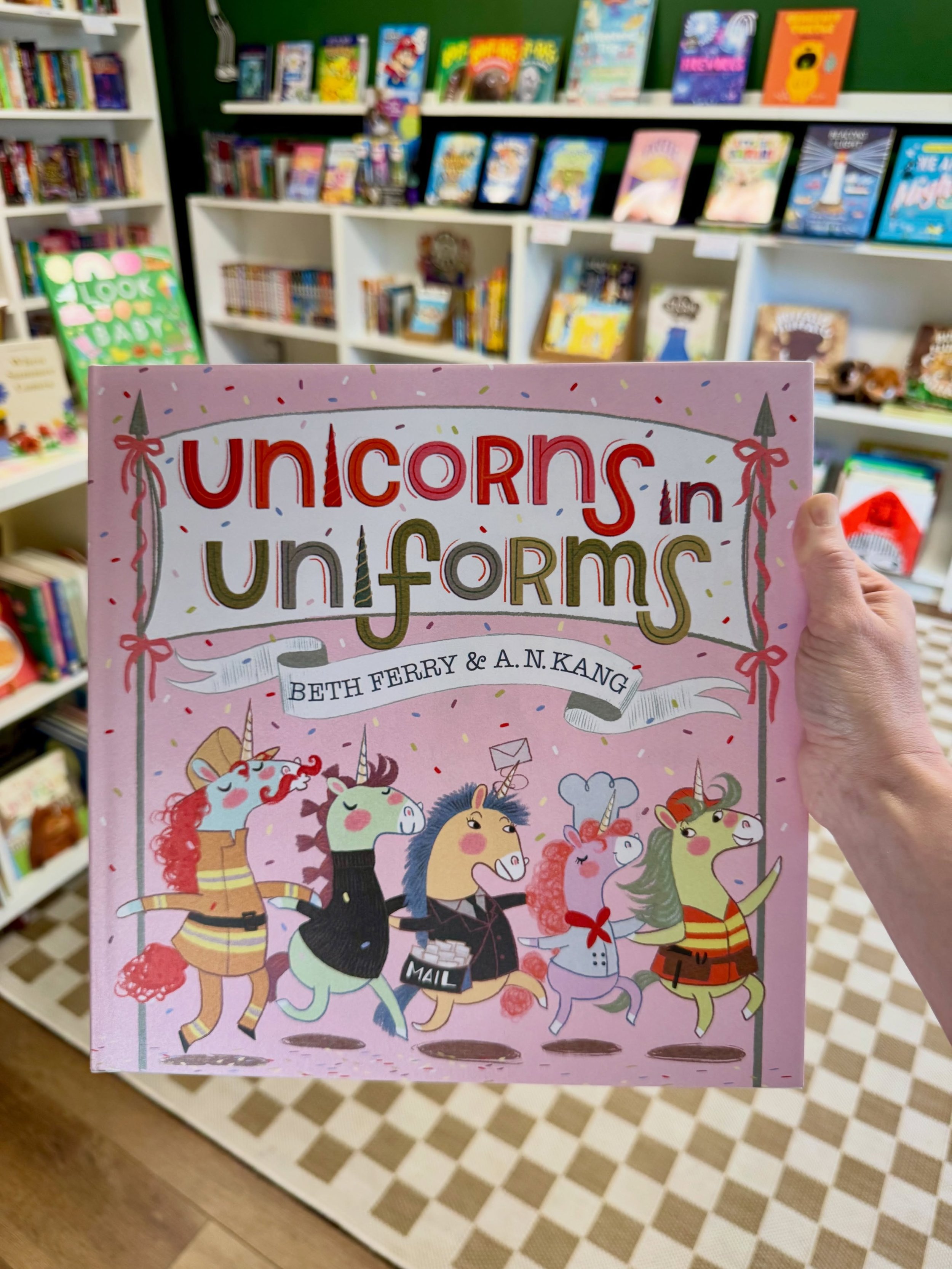 Story time sneak peak! I am thoroughly delighted by the rhyming picture book UNICORNS IN UNIFORMS by Beth Ferry &amp; AN Kang. It&rsquo;s silly and sweet and teaches kids about the satisfaction of working together (without being too serious).
