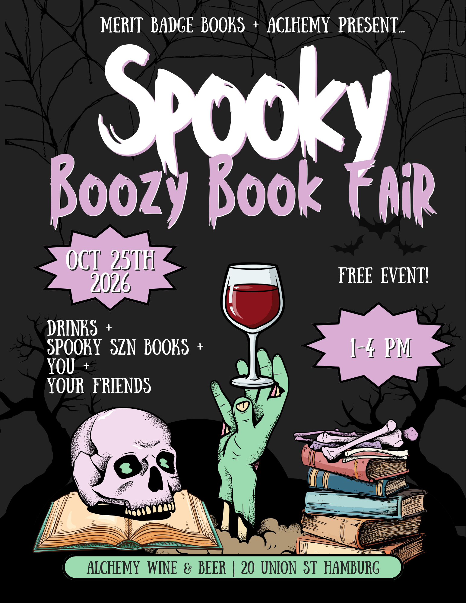 Spooky Boozy Book Fair at Alchemy!