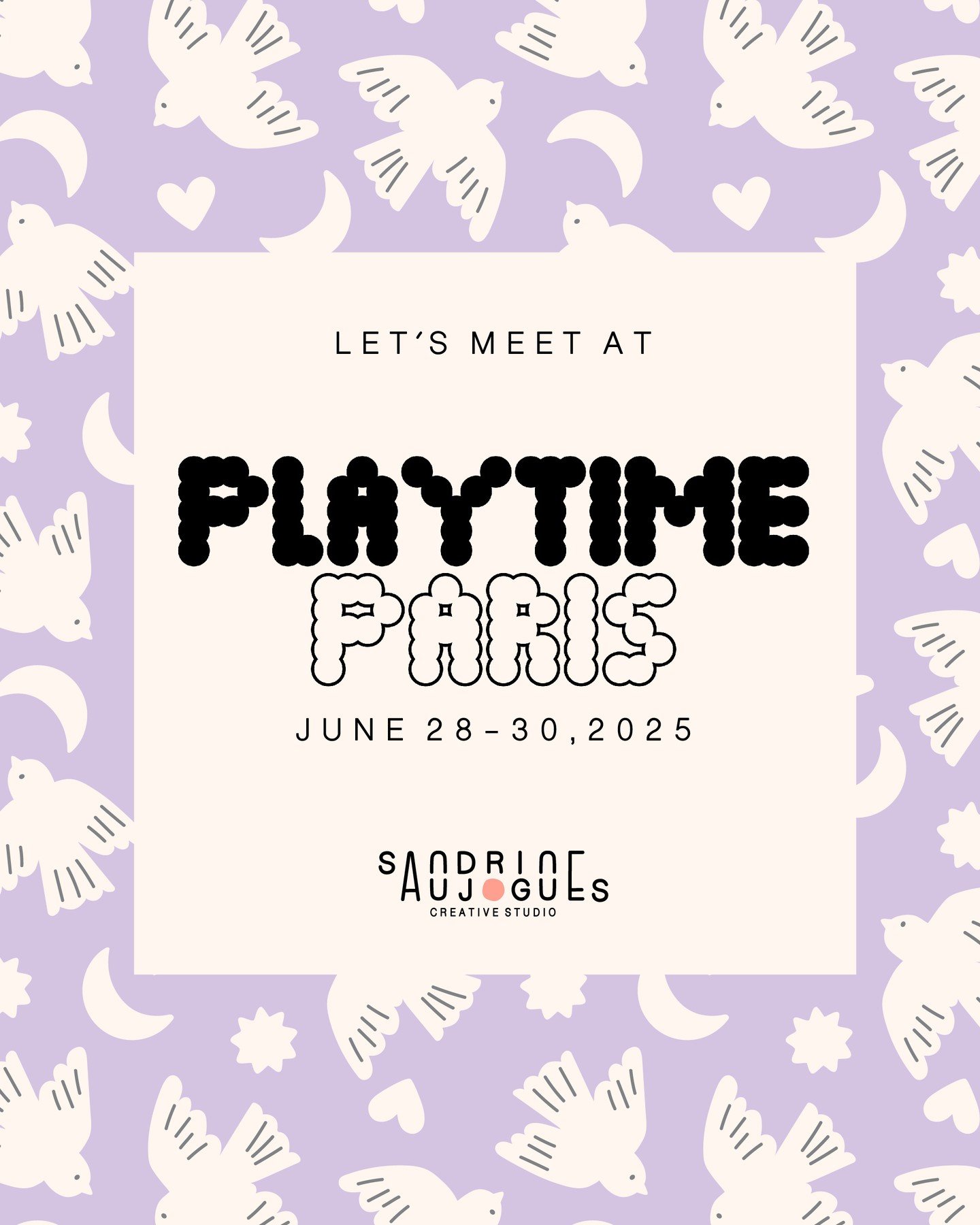 🌟 SAVE THE DATE 🌟

I&rsquo;m so excited to meet you @iloveplaytime show from June 28 to 30.
On the agenda: colours, creativity, and my new collection of patterns just waiting for you !
I&rsquo;ll be at table 7 in the Creative Studio alongside tal