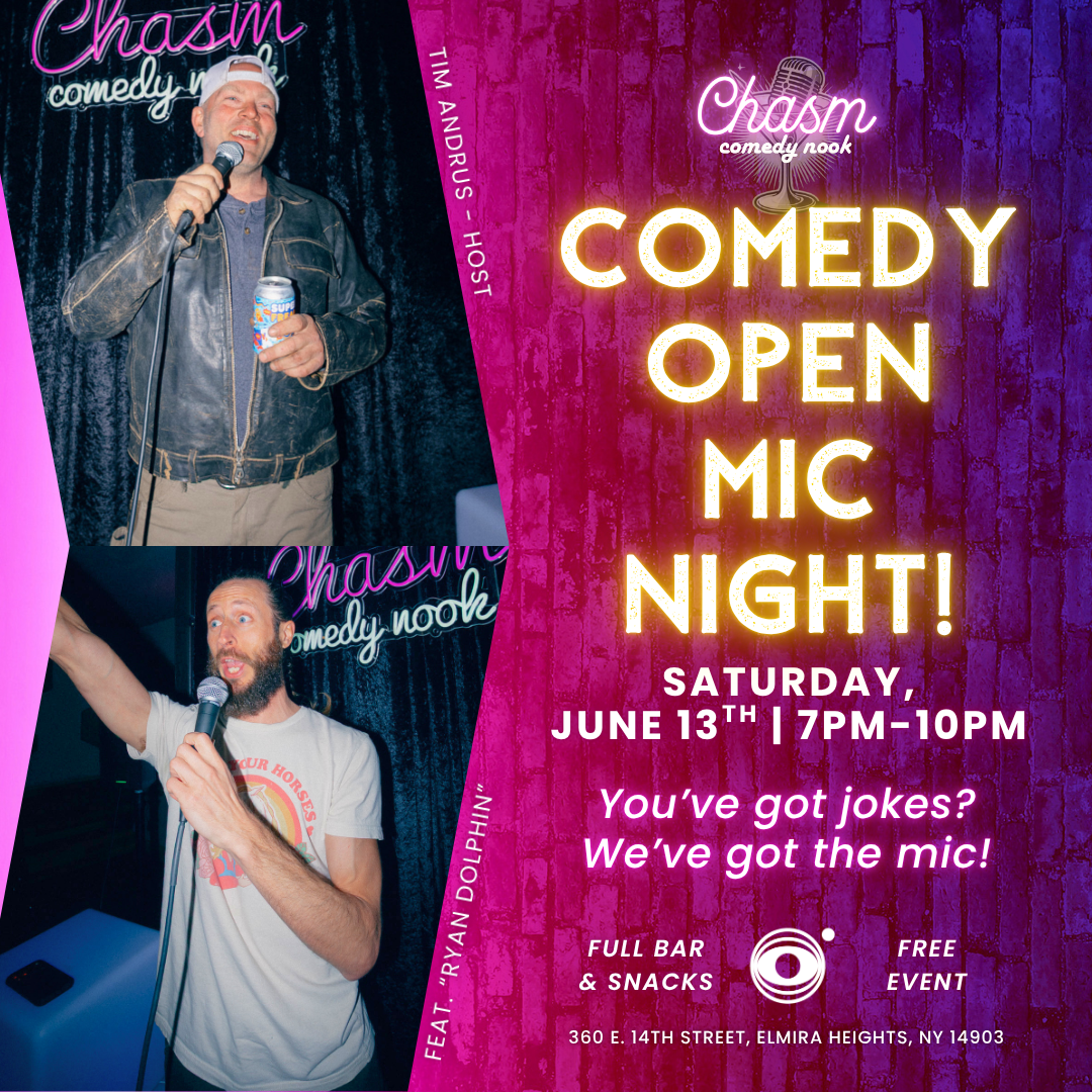 Comedy Open Mic Night on June 13th at 7pm