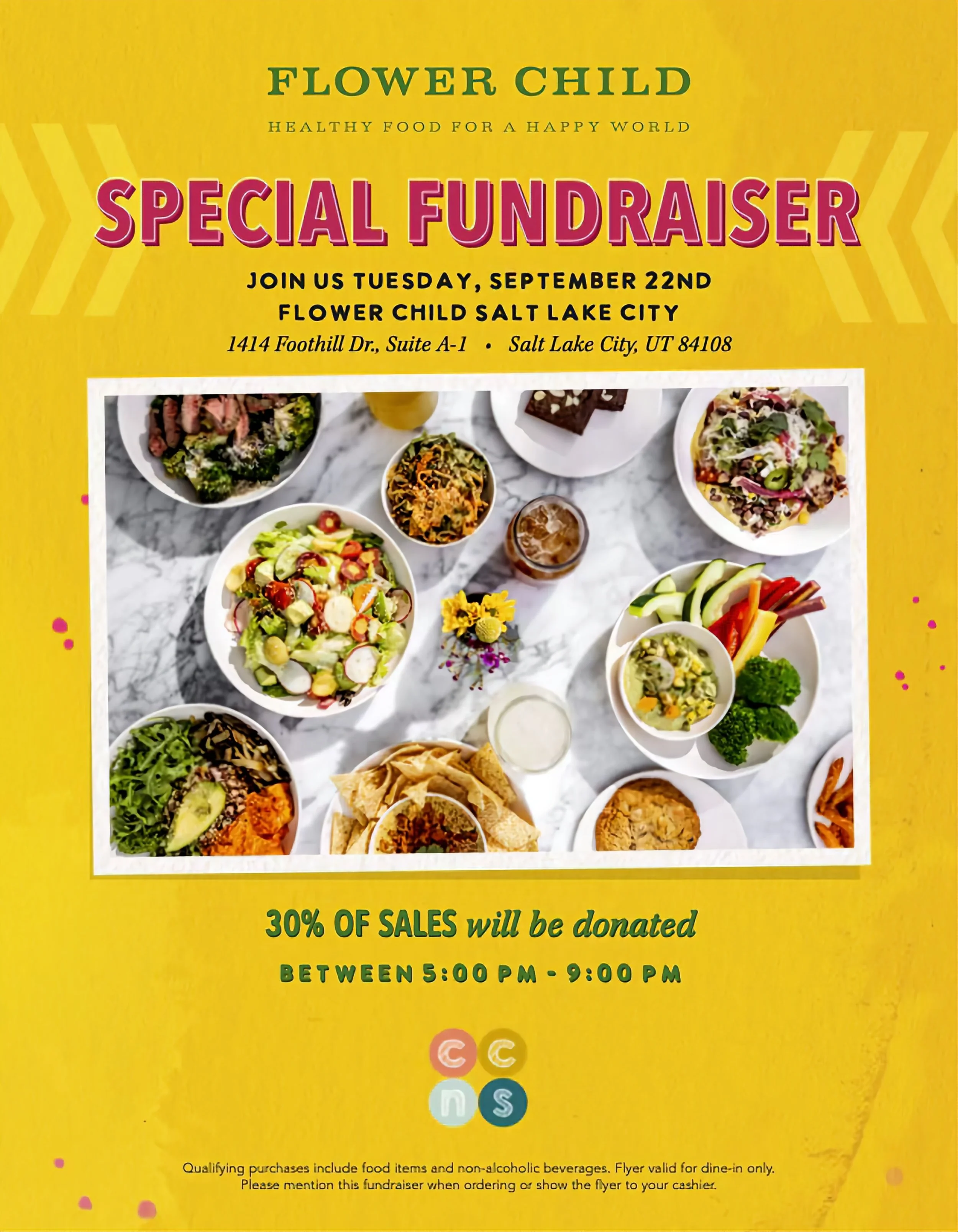 Dine-Out for CCNS @ Flower Child SLC