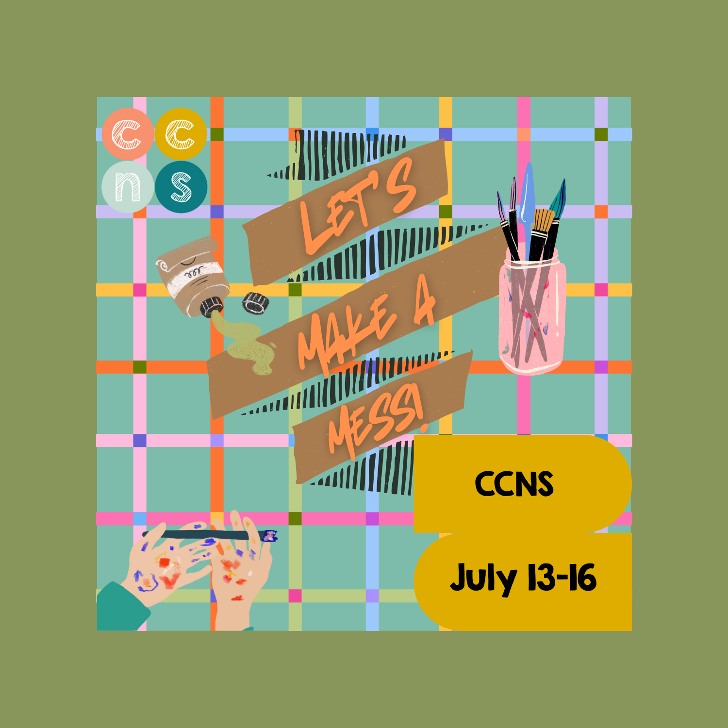 Jul 13-16, 2026 ON-SITE Let's Make A Mess Summer Camp, 9am-1pm