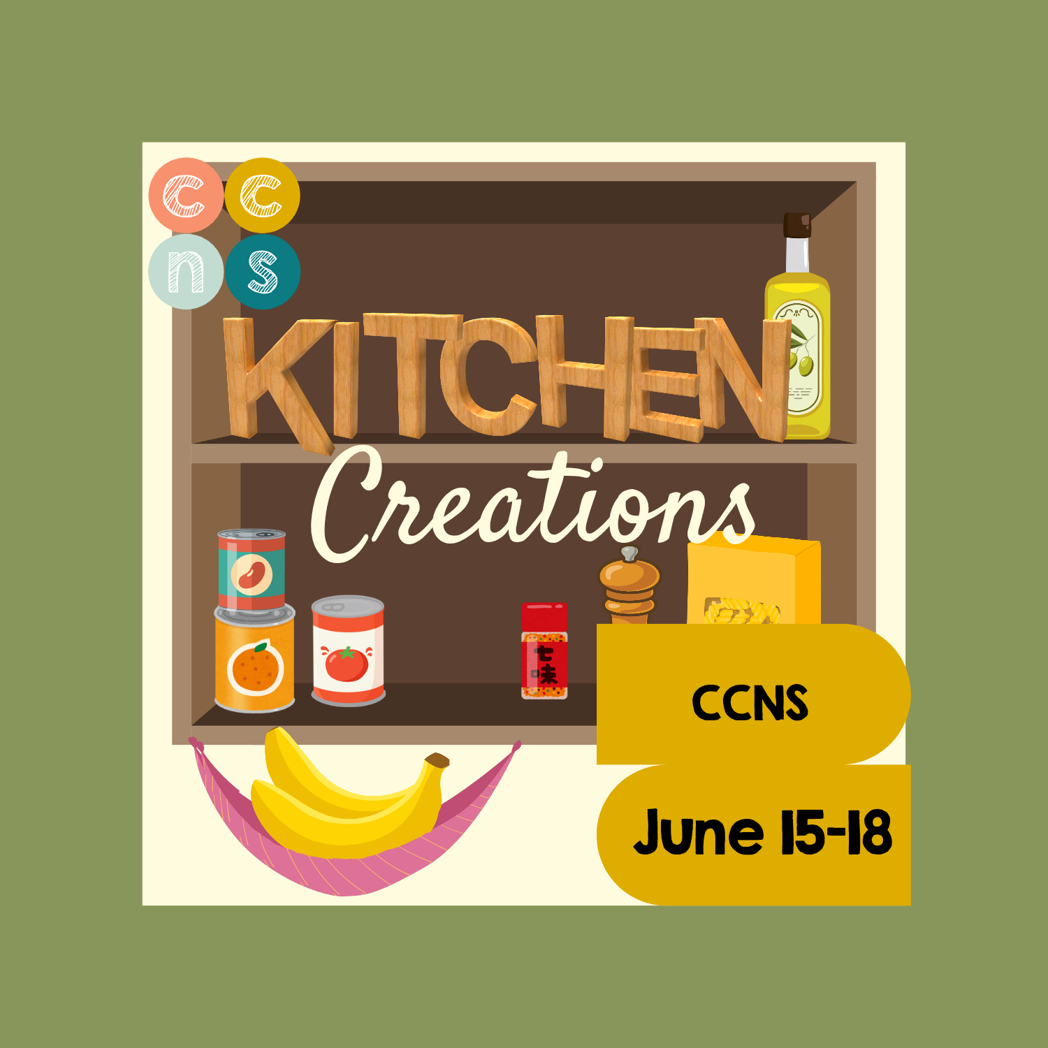 Jun 15-18, 2026 ON-SITE Kitchen Creations Summer Camp, 9am-1pm