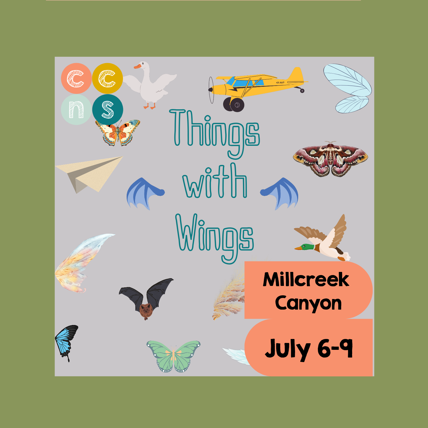 Jul 6-9, 2026 OFF-SITE Things With Wings Summer Camp, 9am-1pm