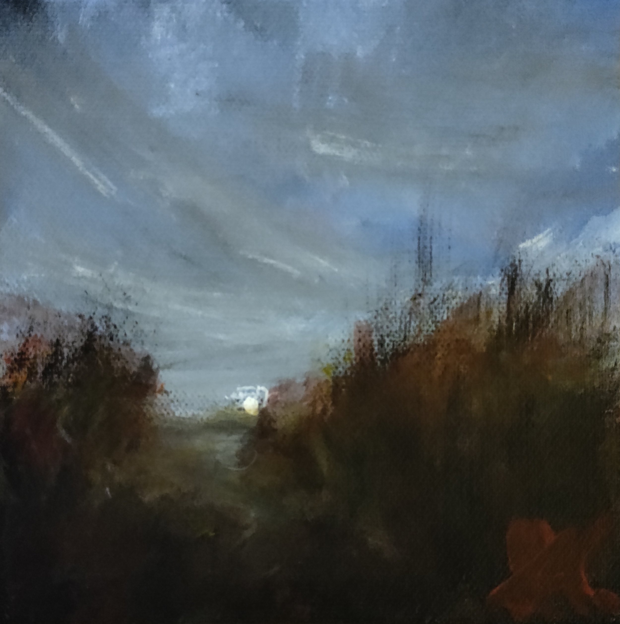 "Caney Fork, November" Acrylic on Canvas 6"x 6" November 2021