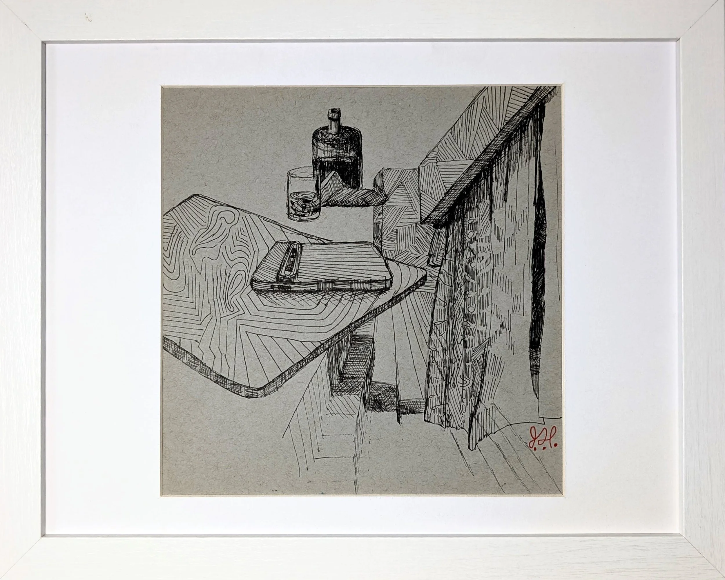 "Bourbon in Austin, TX" Pen on Paper 9"x 9" January 2023