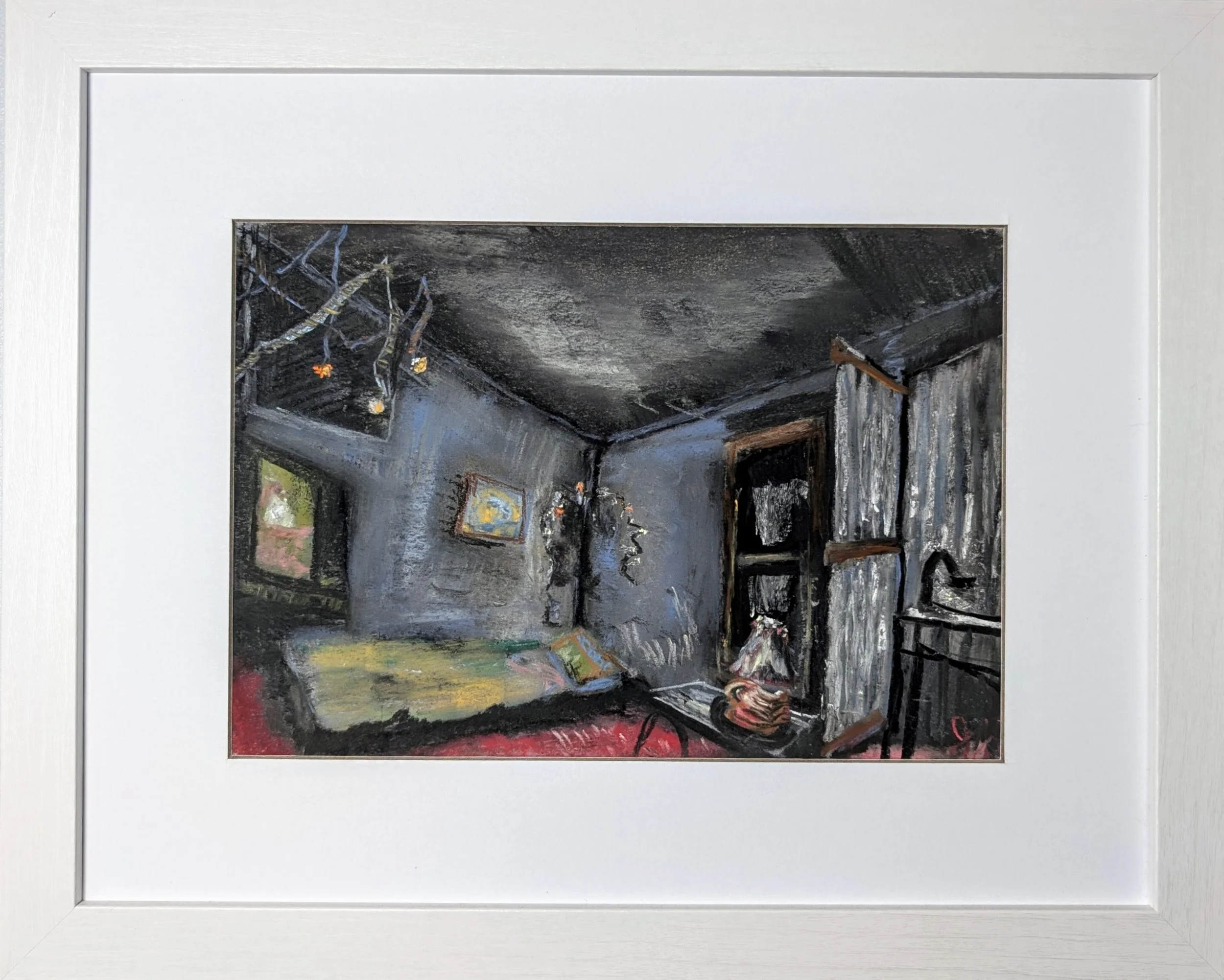 “Bedroom in Fletcher, NC” Soft Pastel on Paper 8”x 10” February 2022