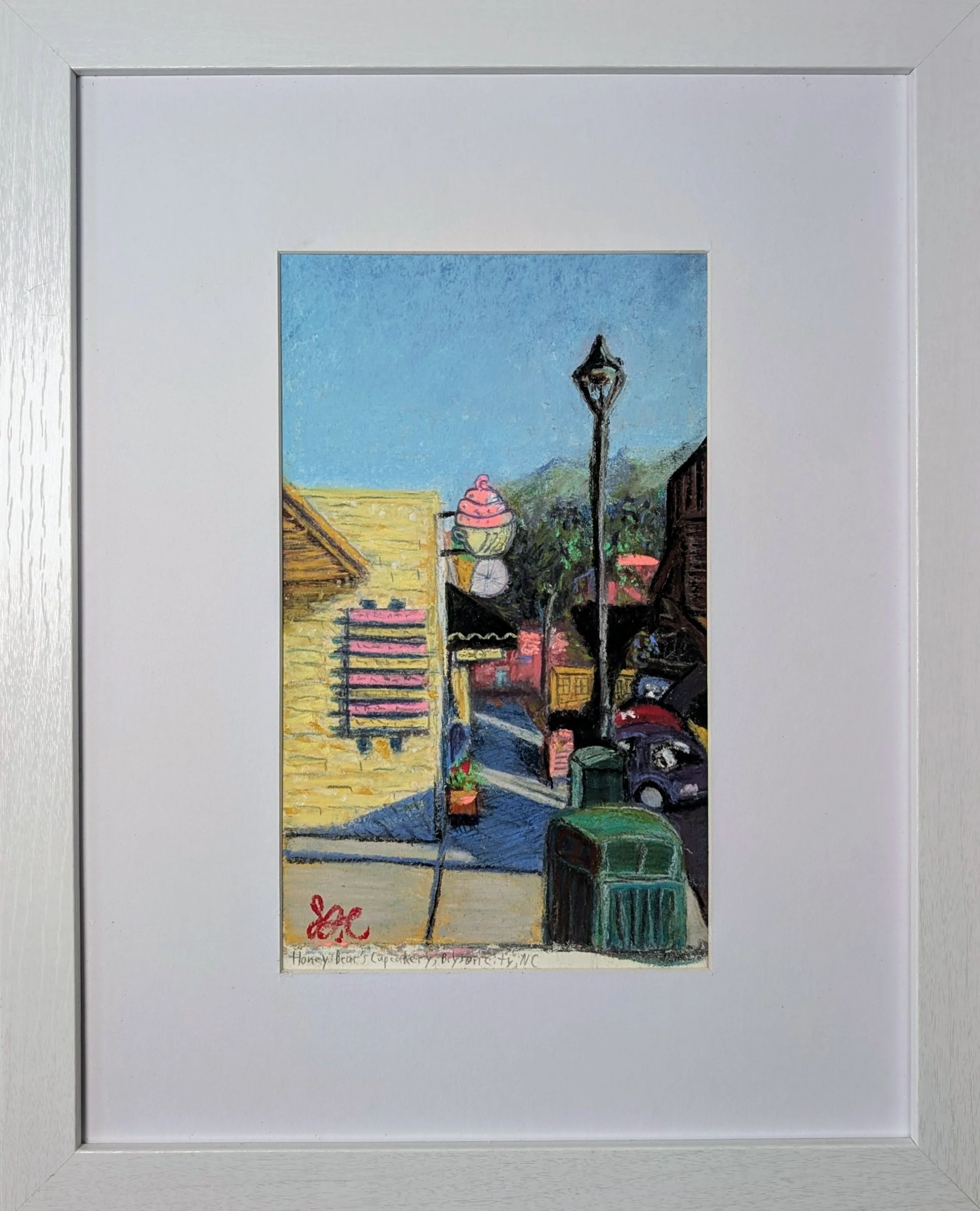"Honey Bear's Cupcakery, Bryson City" Soft Pastel on Paper 6"x 9" April 2022
