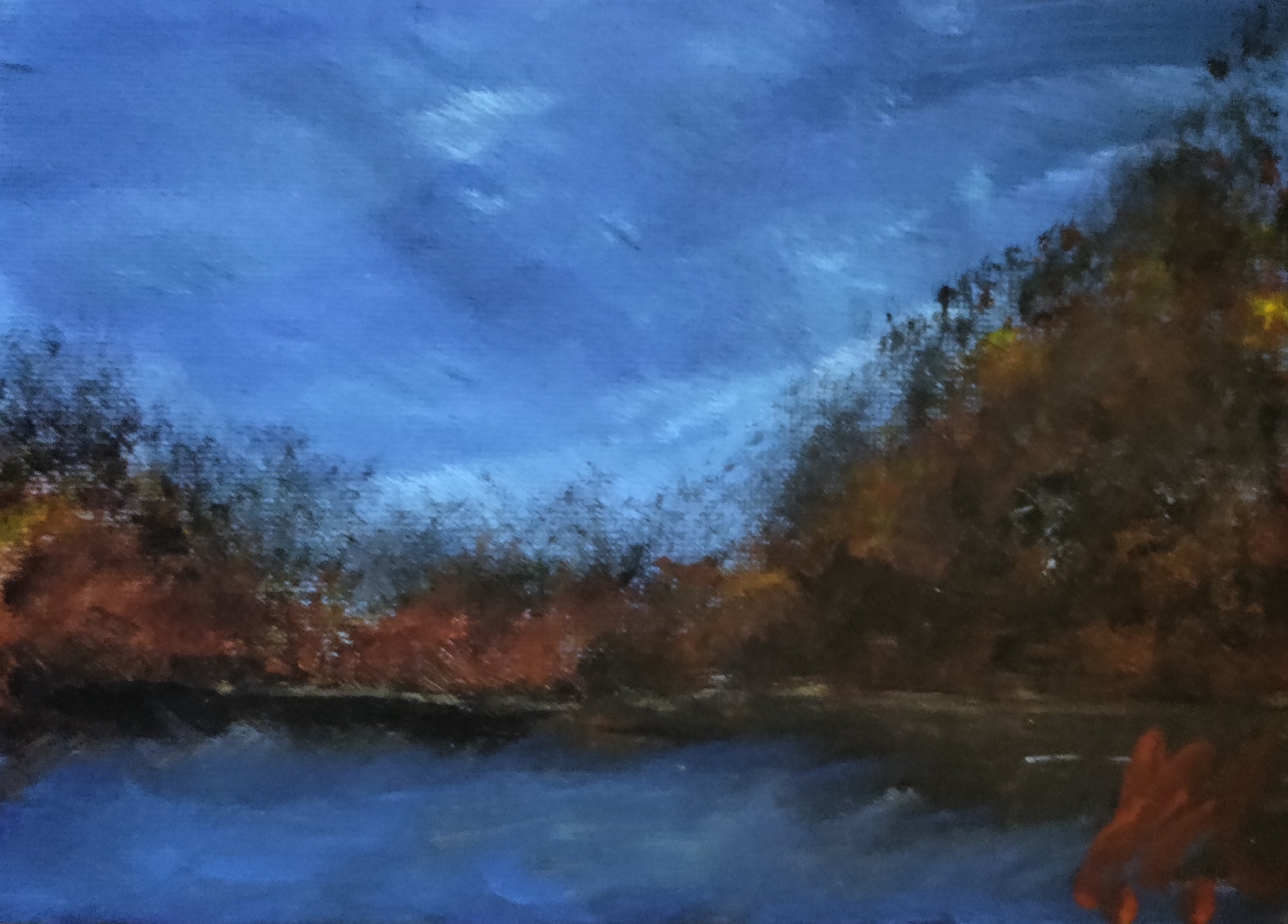 "Black Balsam, Autumn" Acrylic on Canvas 4"x 6" November 2021