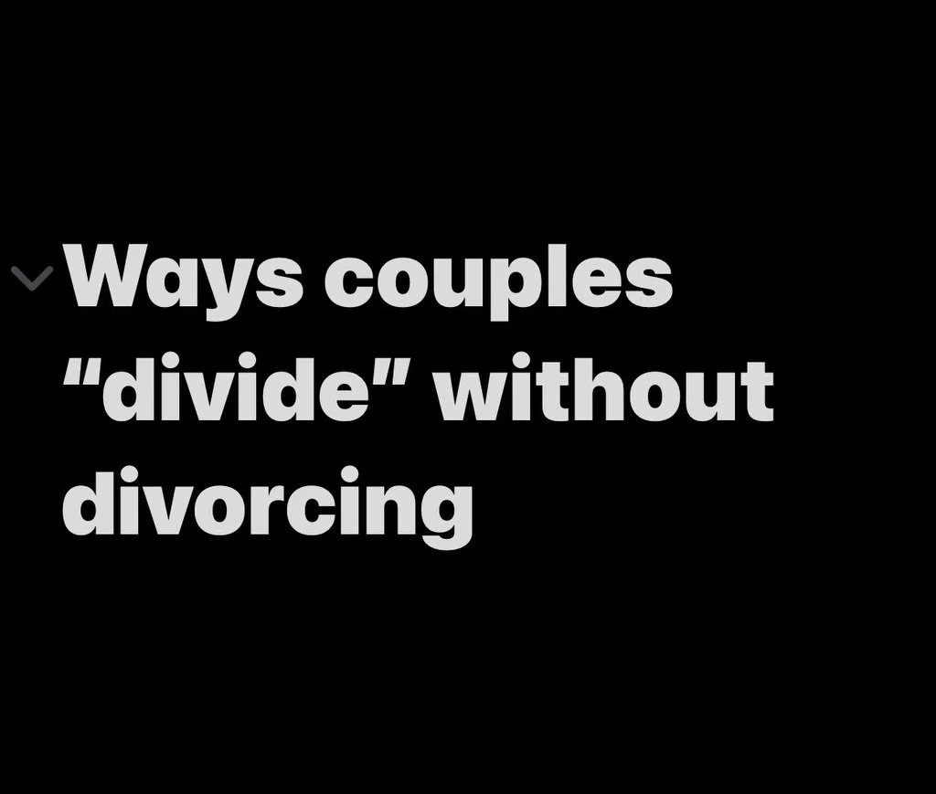 .
Sometimes having your own thing can be a good thing. 
But too much separation could be poison to your marriage.

Any of these sound good to you? 

#divorce #divorcecoach #separation