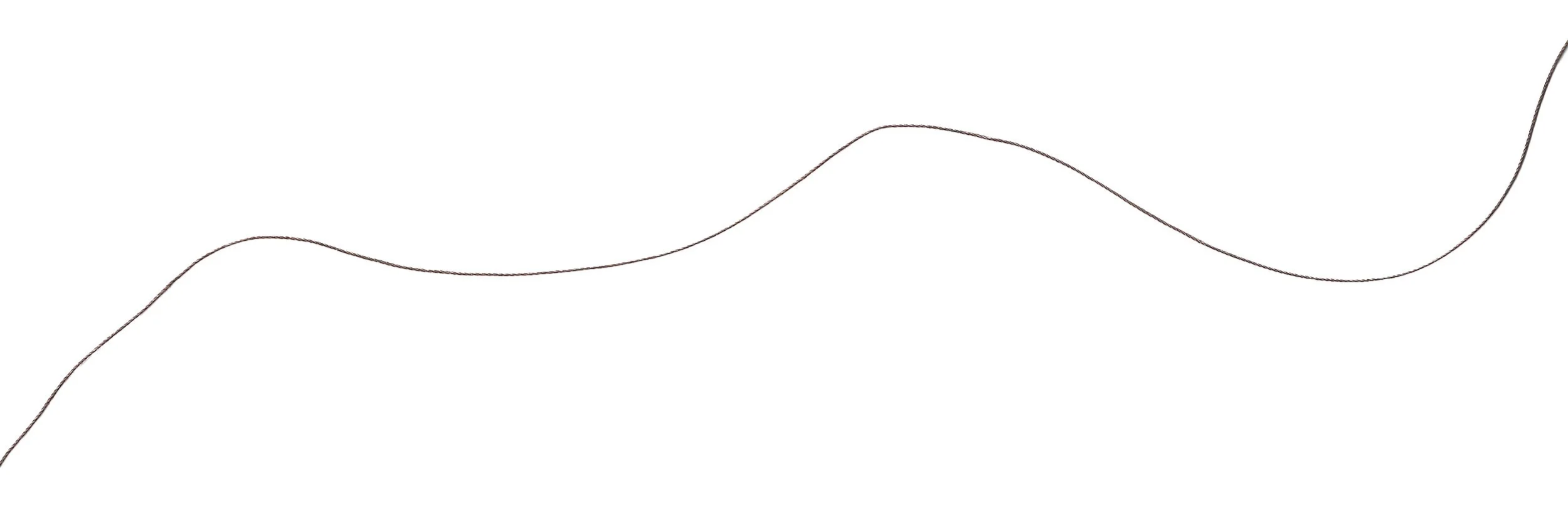 A single, continuous brown line forming three gentle, flowing waves on a white background.