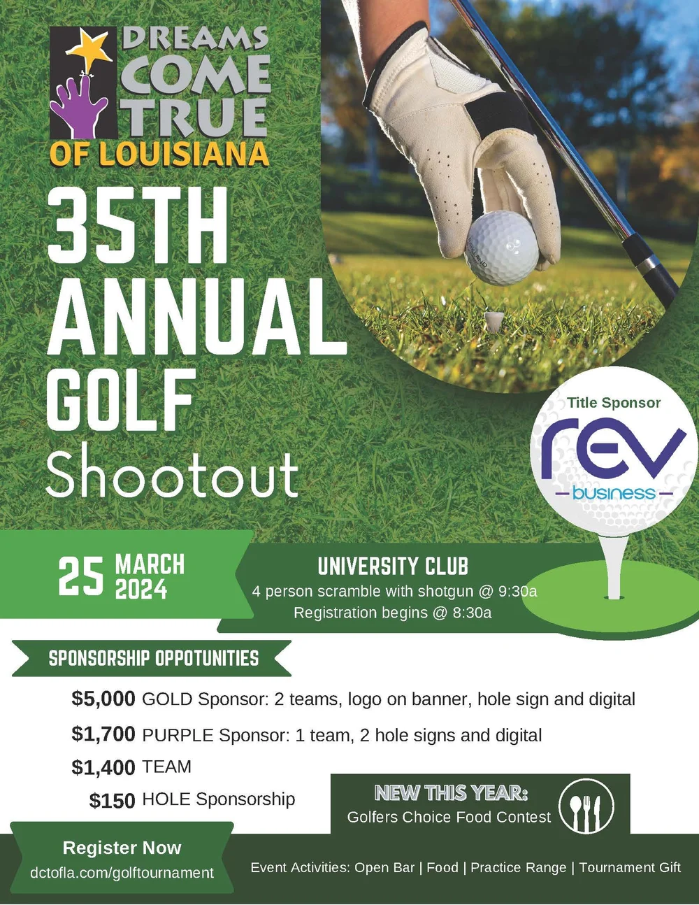 SOLD OUT! Golf Tournament University CLub — Dreams Come True of Louisiana