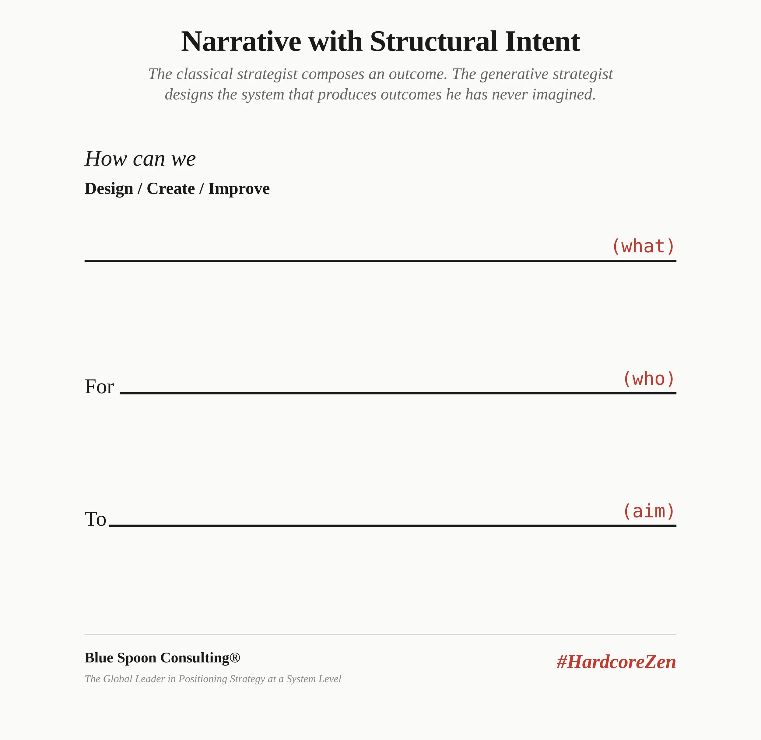 Blue Spoon Consulting generative strategy conceptual architecture framework what who aim
