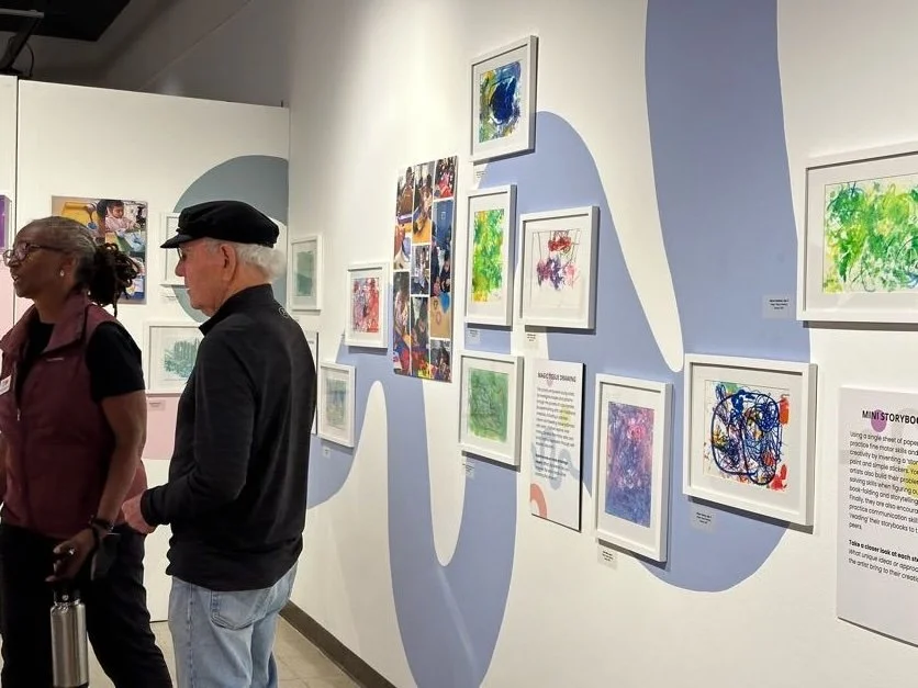Visitors with Magic Tissue Drawings