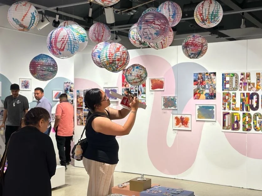 Visitor viewing Wonder Lanterns