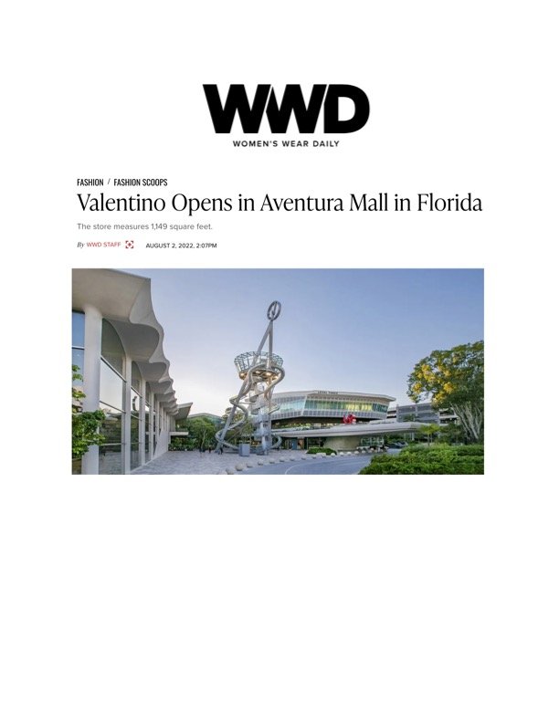 Women’s Wear Daily - Valentino Opens at Aventura Mall 