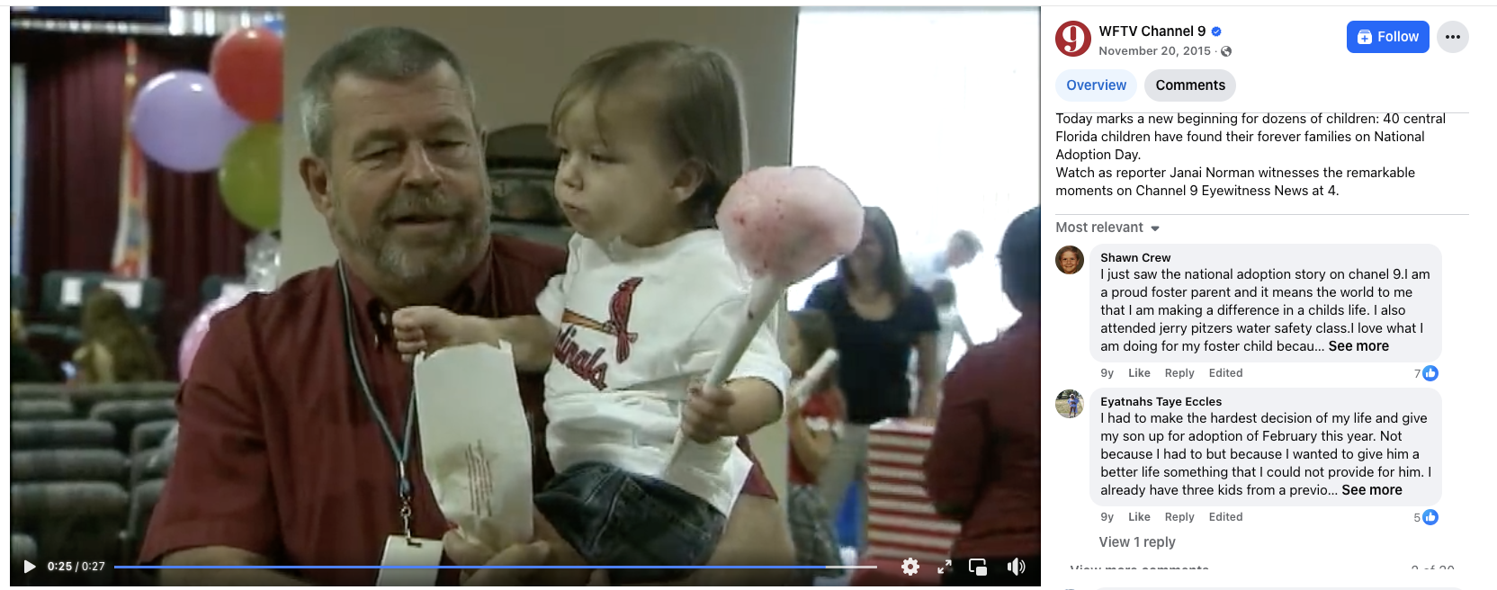 WFTV 9 (ABC Orlando): Celebrating National Adoption Day with Community Based Care of Central Florida