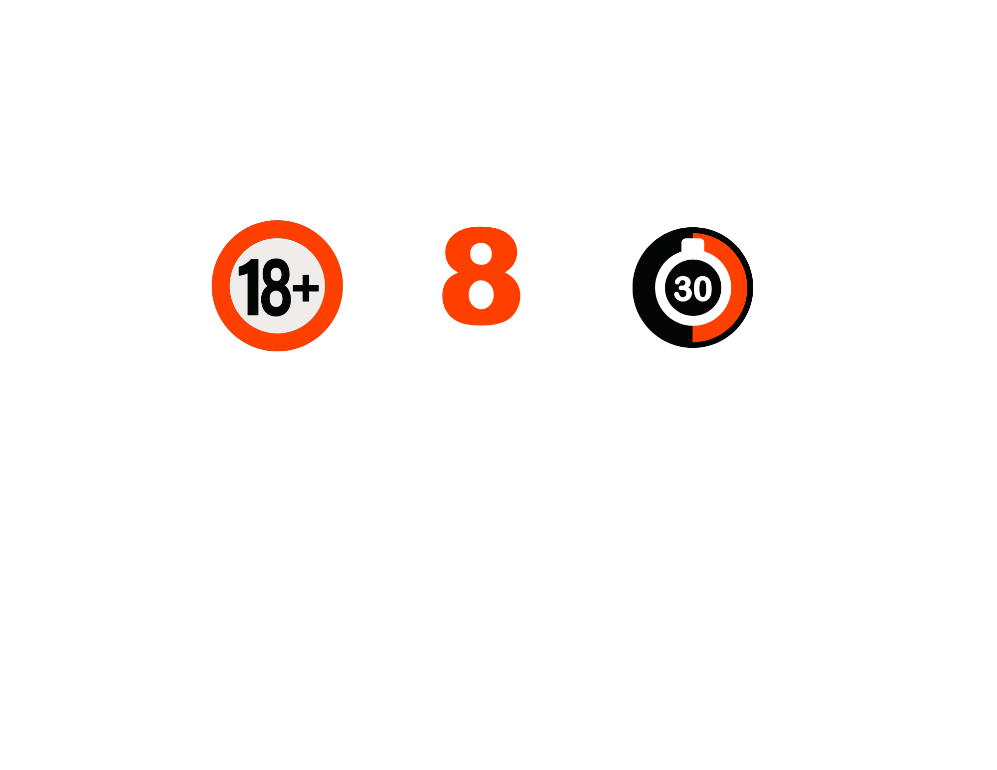 Statistics and rules for a sports team or game, including age restriction 18+, 8 total teams, 30-minute game play, minimum 8 players per team, and attire guidelines.